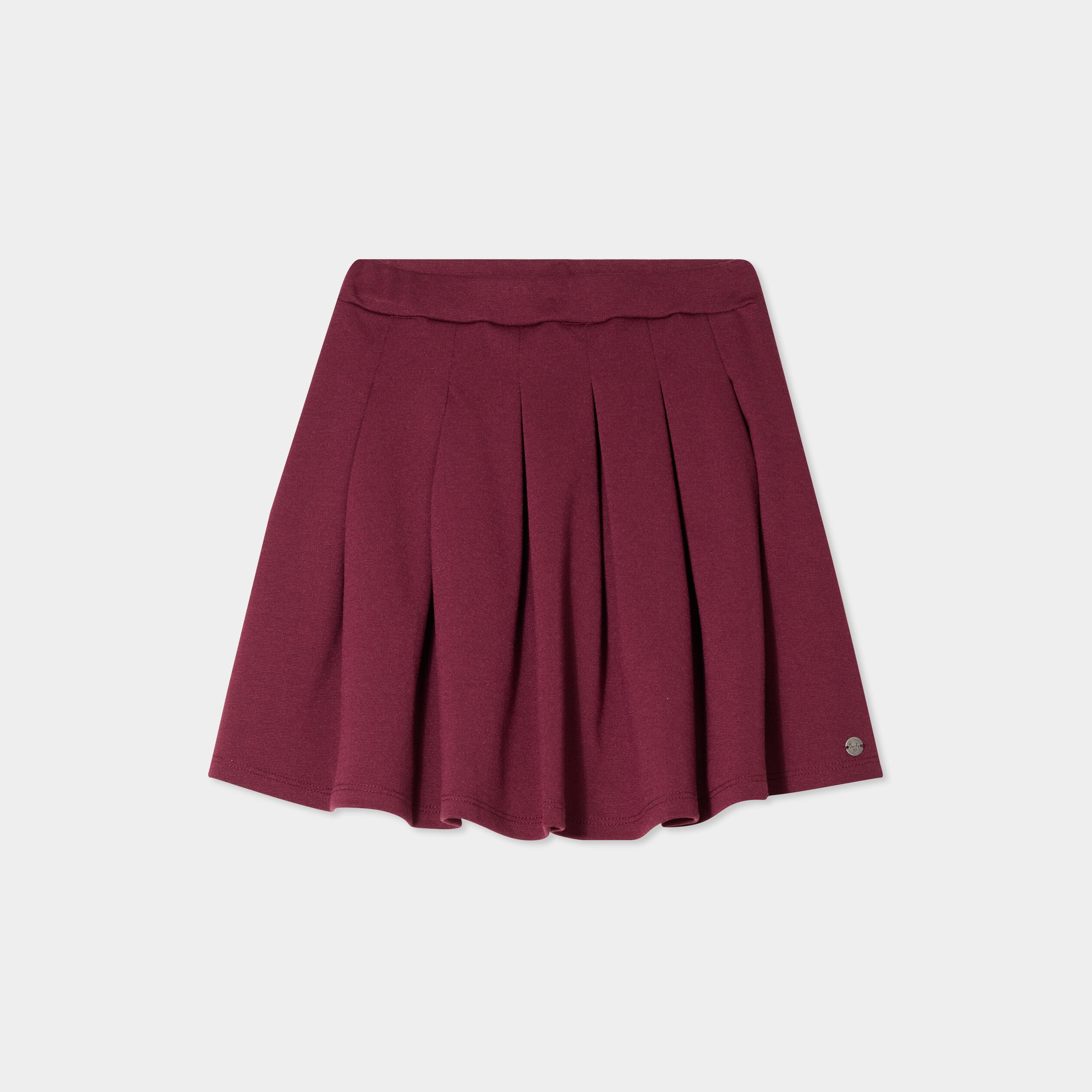 jupe courte patineuse plissee bordeaux fille Jupe courte patineuse plissée bordeaux fille