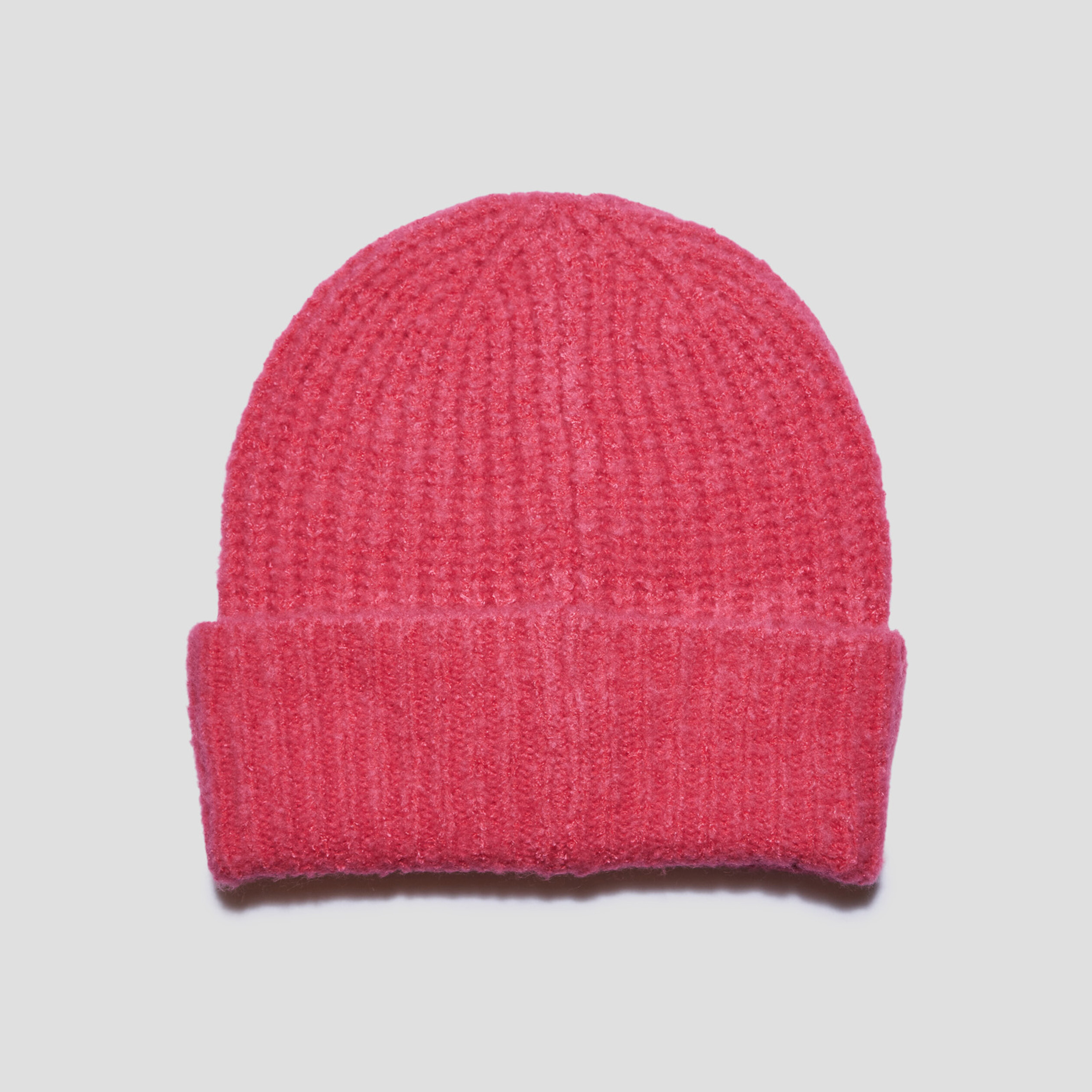 Bonnet tricoté rose fushia femme