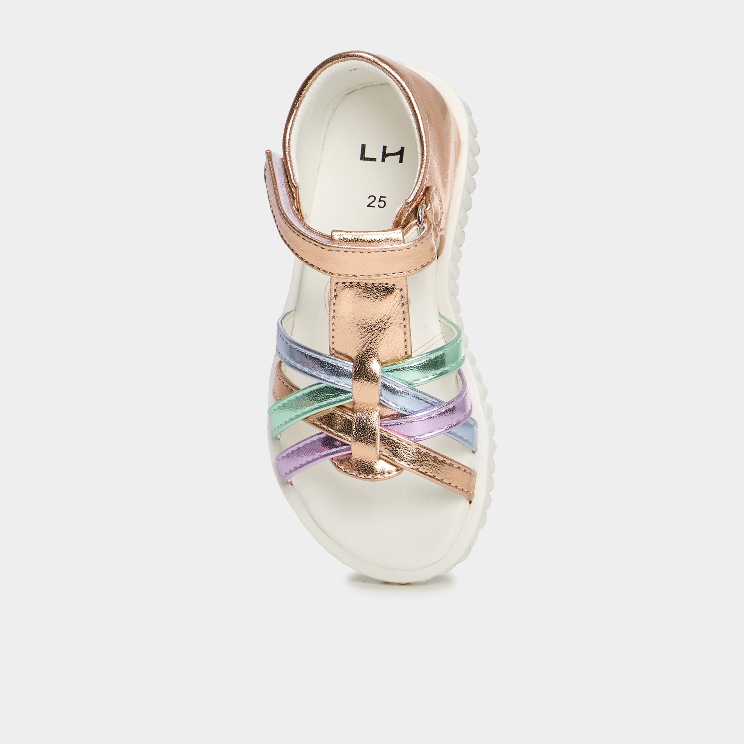 Sandales plates avec semelle souple multicolore fille