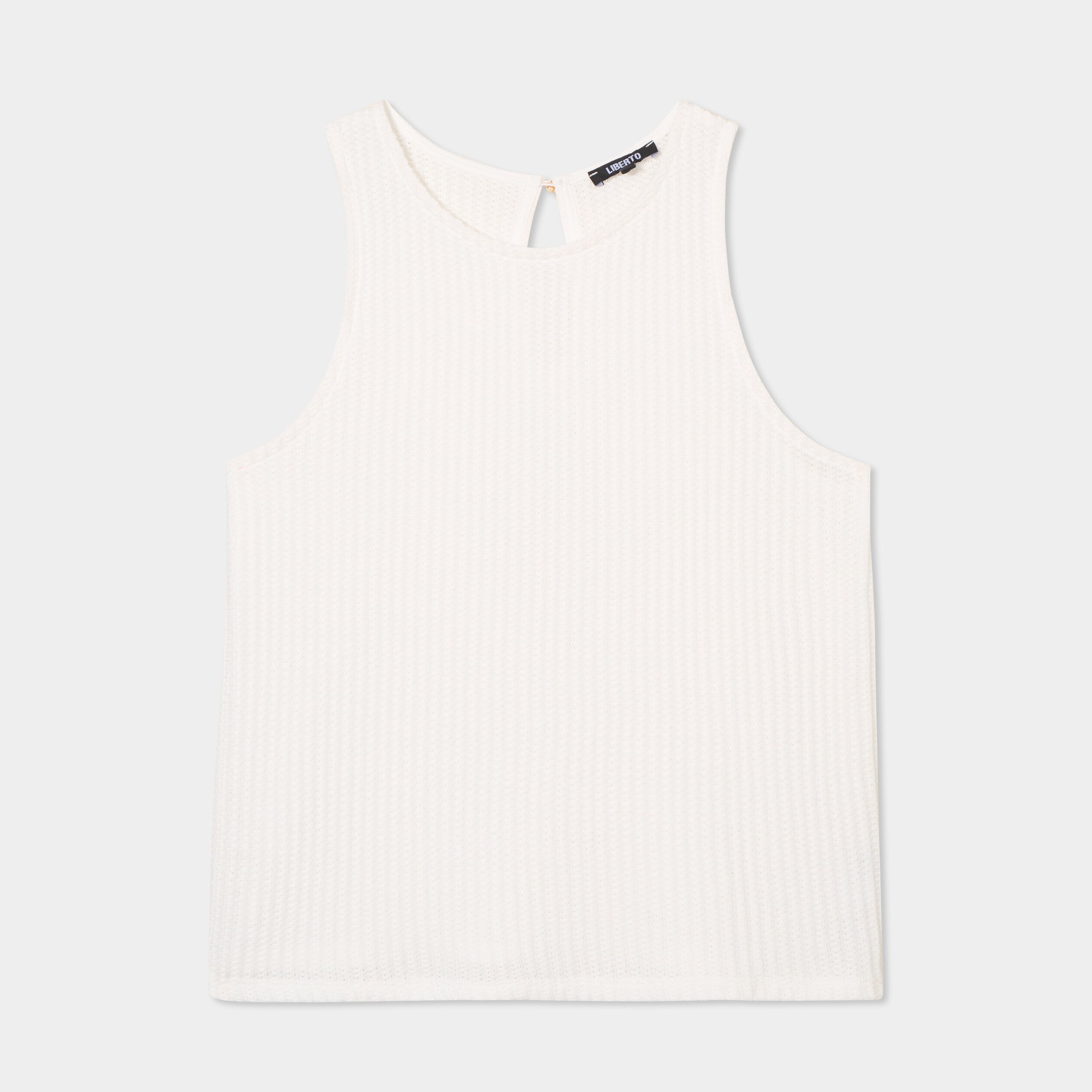 debardeur effet crochet blanc femme Débardeur effet crochet blanc femme