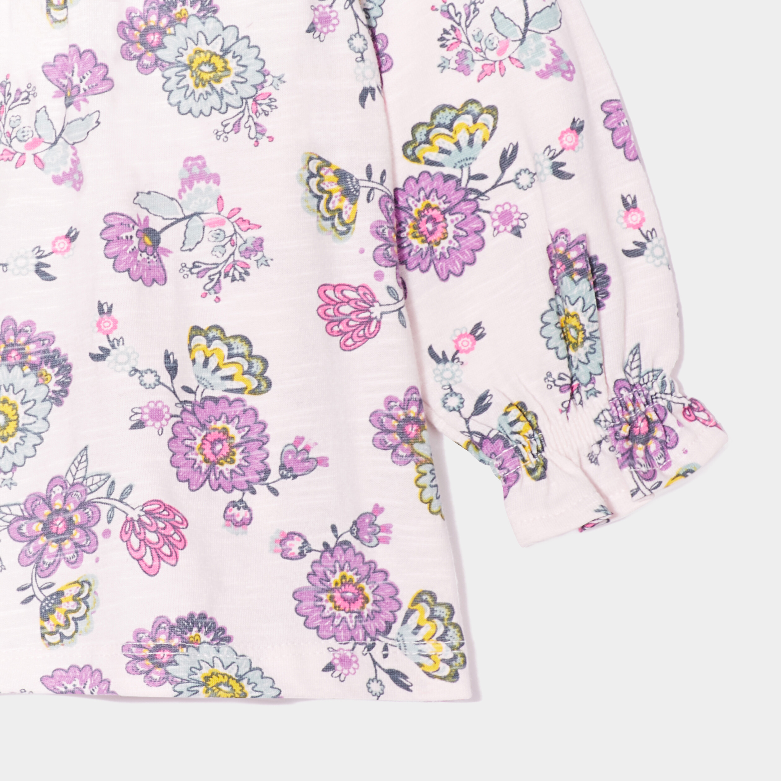 T-shirt col smocké Creeks rose pastel bébé fille