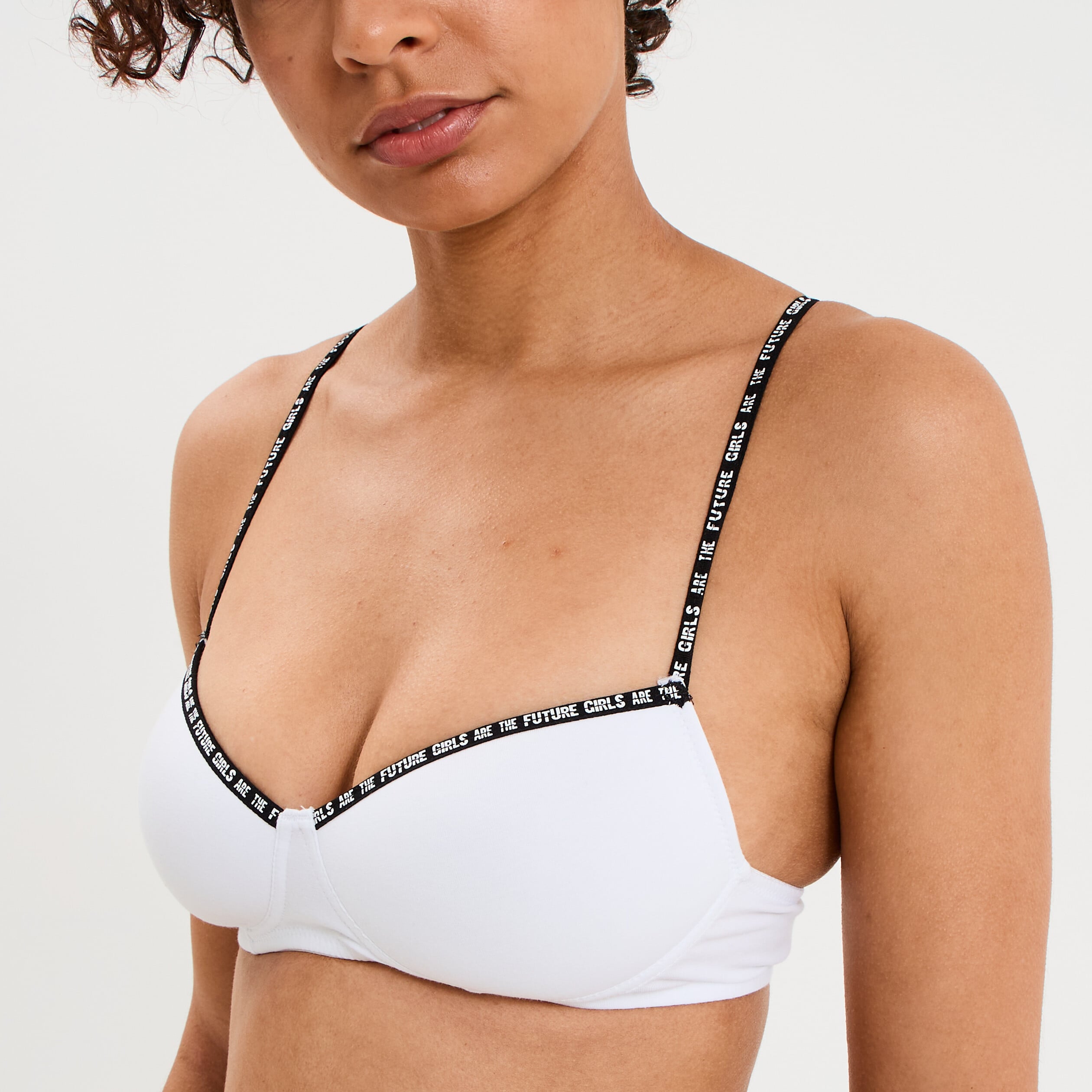 Soutien-gorge triangle padd&eacute; blanc femme