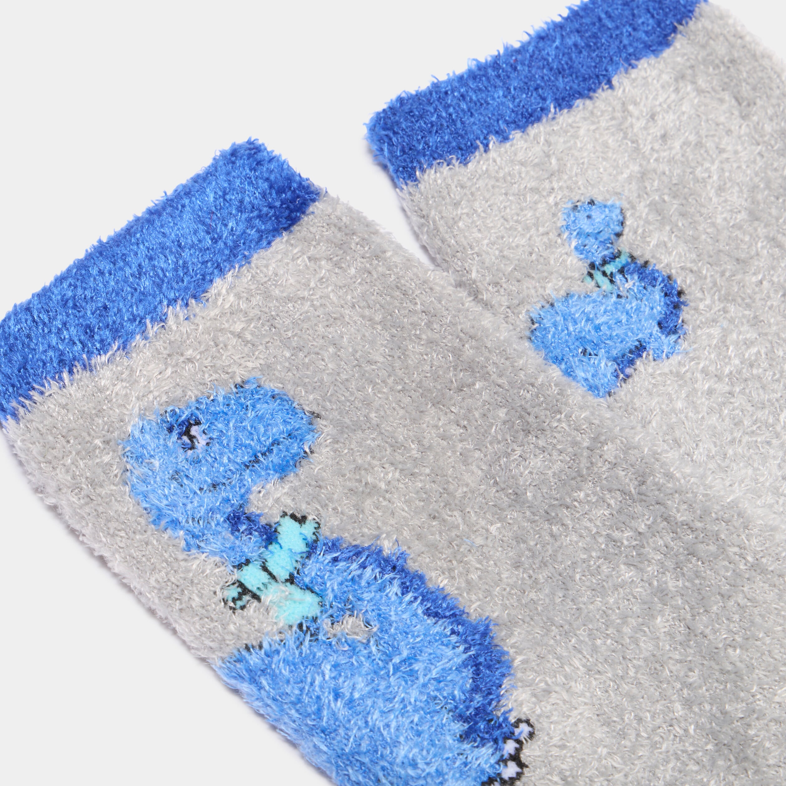 Lot 2 paires chaussettes d'int&eacute;rieur gris gar&ccedil;on