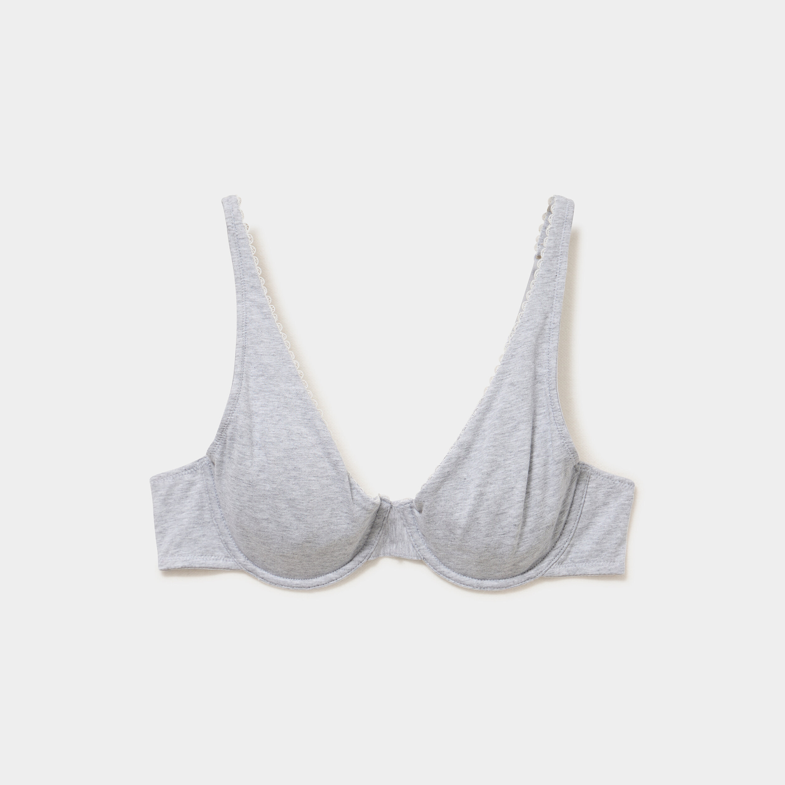 Soutien-gorge foulard coton majoritaire gris clair femme