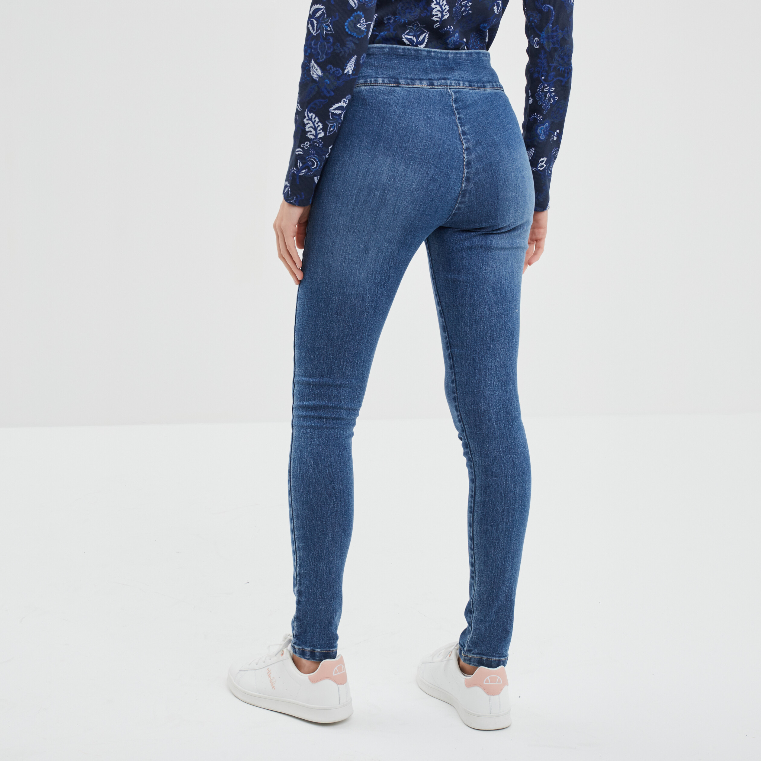 Jegging slim taille haute denim double stone femme