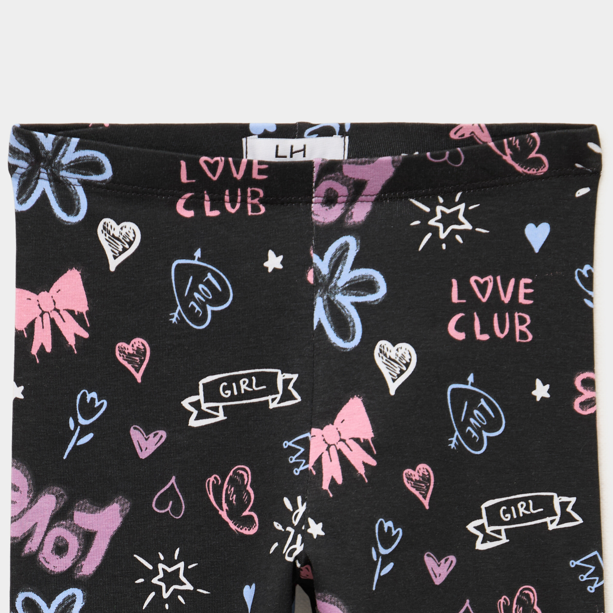 Legging taille &eacute;lastiqu&eacute;e coton noir fille