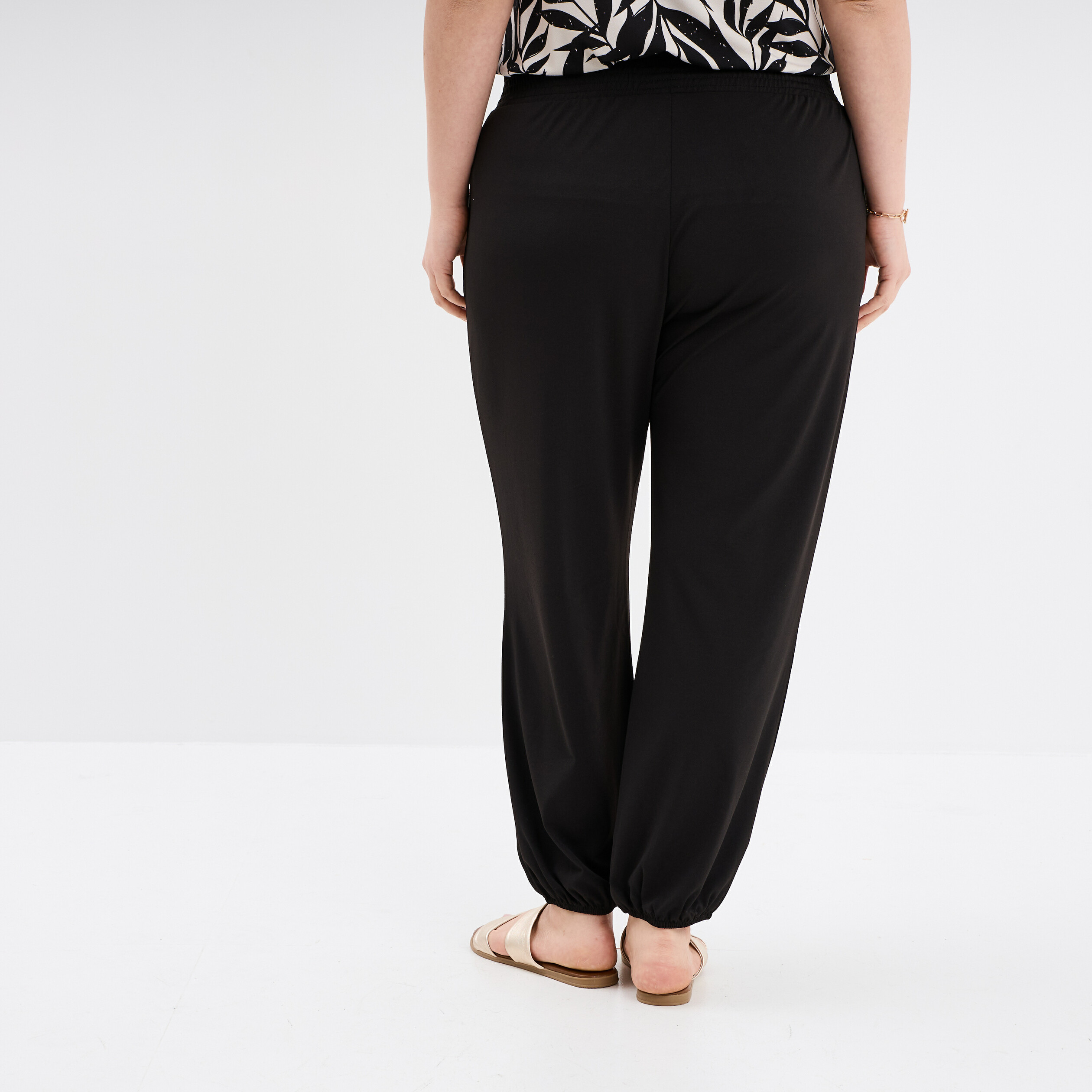 Pantalon Sarouel - Femme - Grande Taille - Coton et Lin - Décontracté