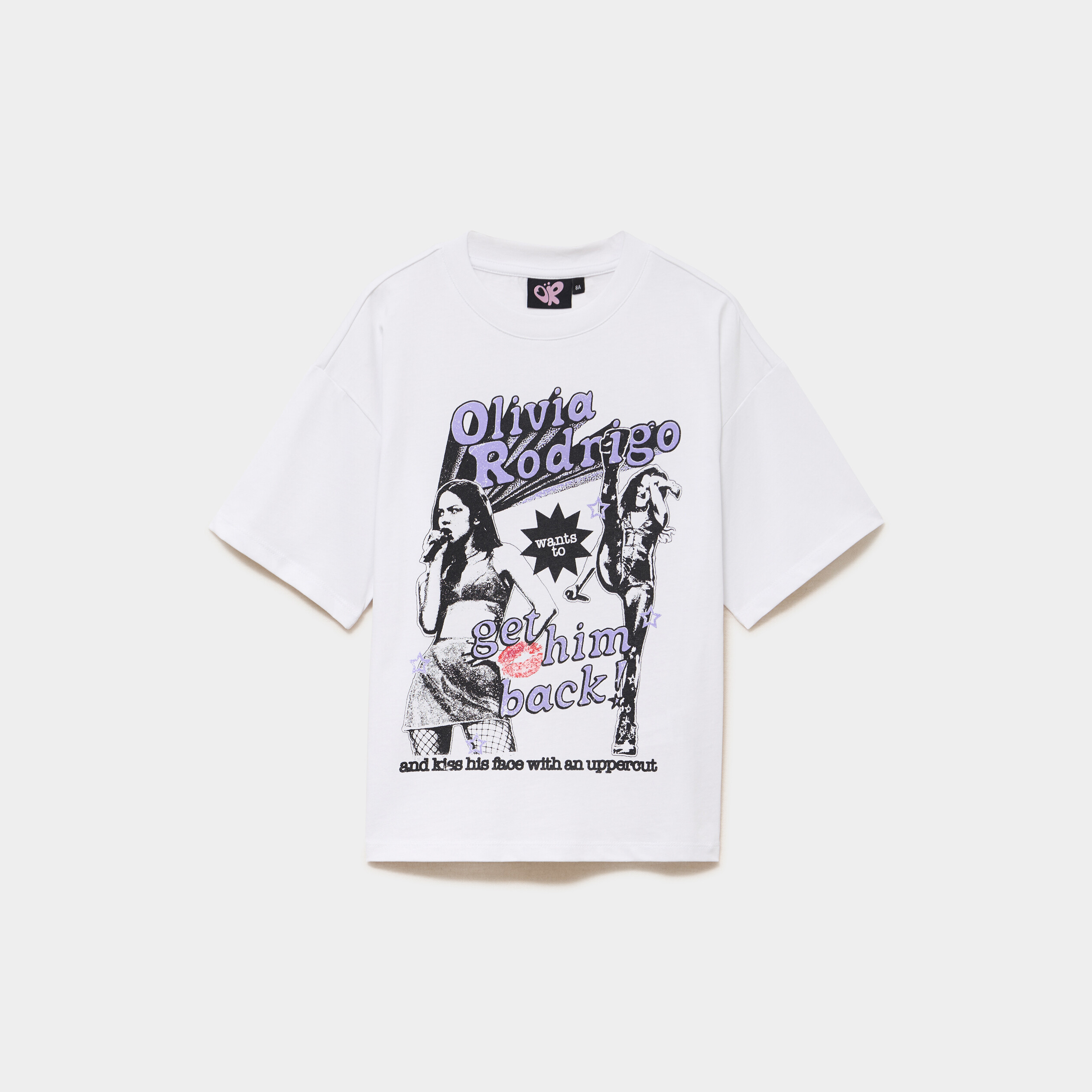 T-shirt manches courtes Olivia Rodrigo blanc fille