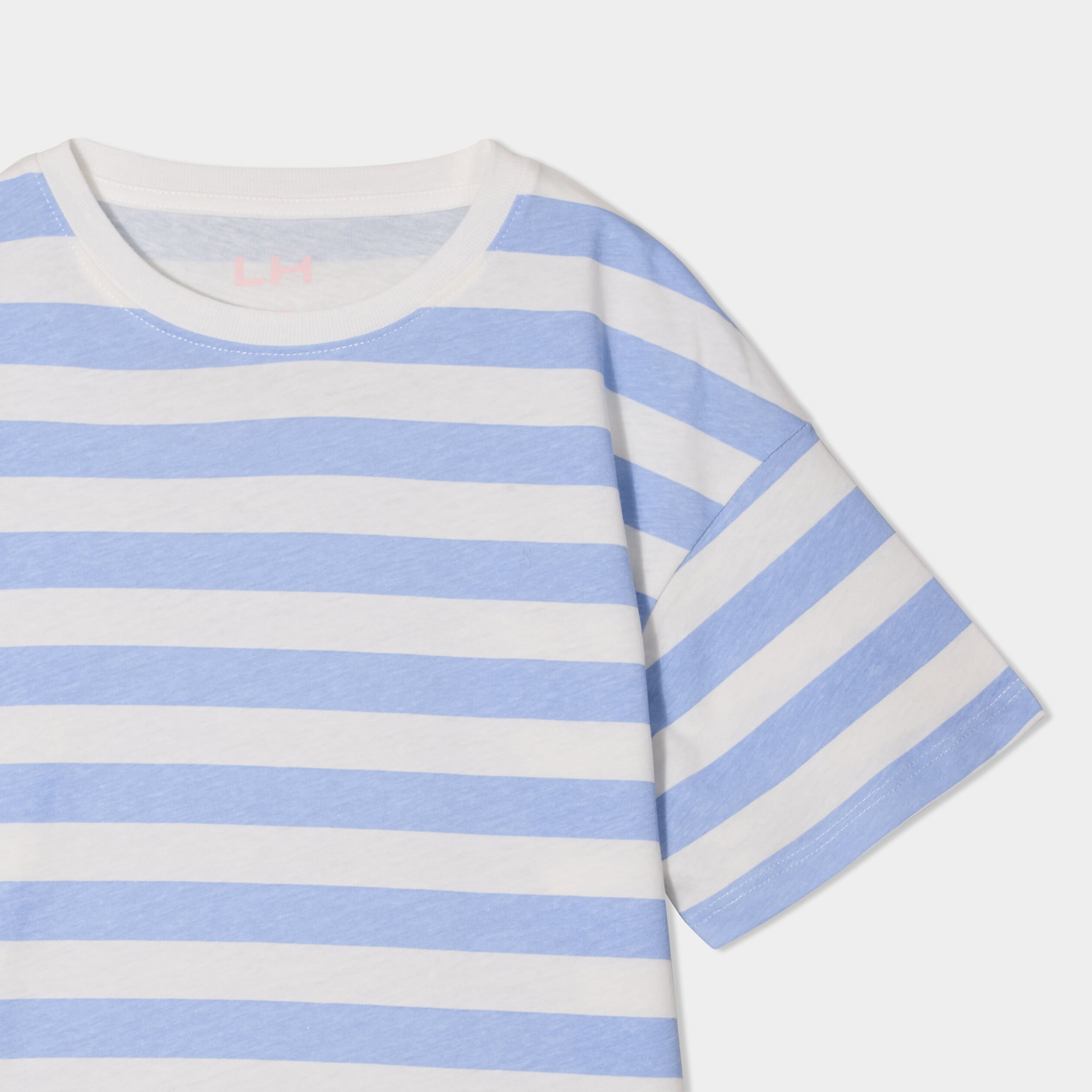 T-shirt col rond manches courtes coton ecru fille