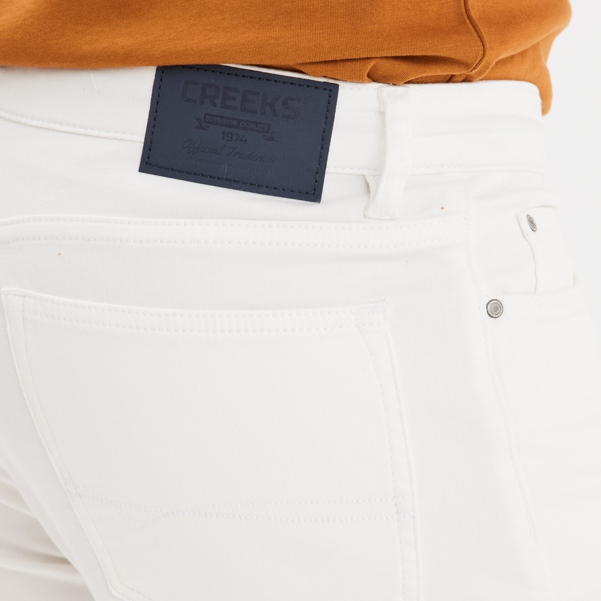 bermuda droit a coulisse en jean creeks ivoire homme Bermuda droit à coulisse en jean Creeks ivoire homme