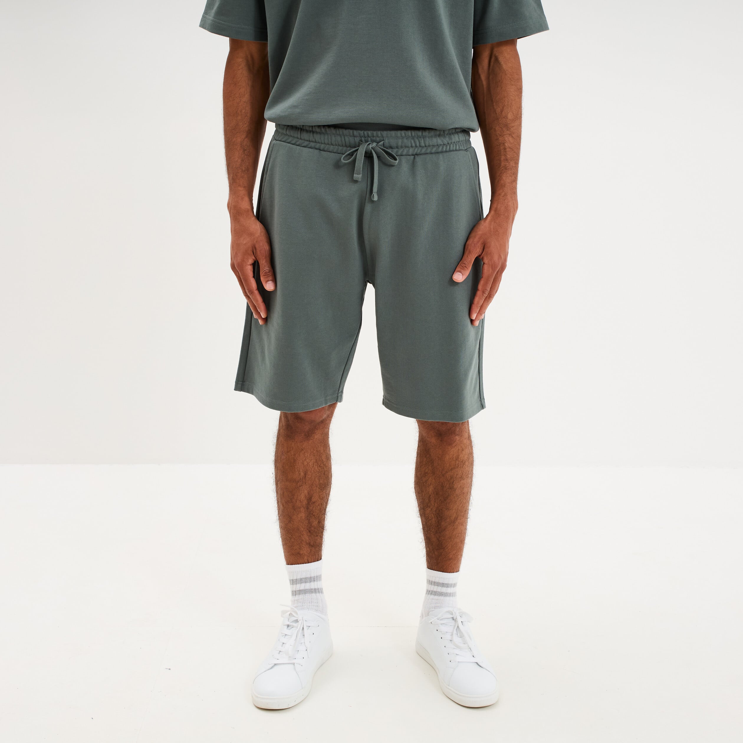 Short de jogging taille &eacute;lastiqu&eacute;e l&eacute;ger vert kaki homme