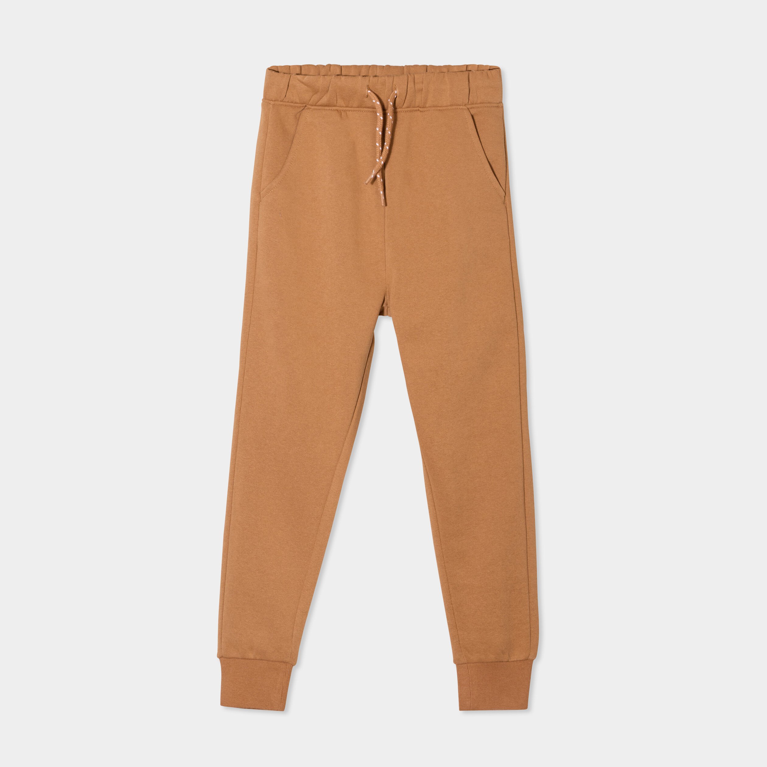 pantalon de jogging taille elastiquee camel garcon Pantalon de jogging taille élastiquée camel garçon