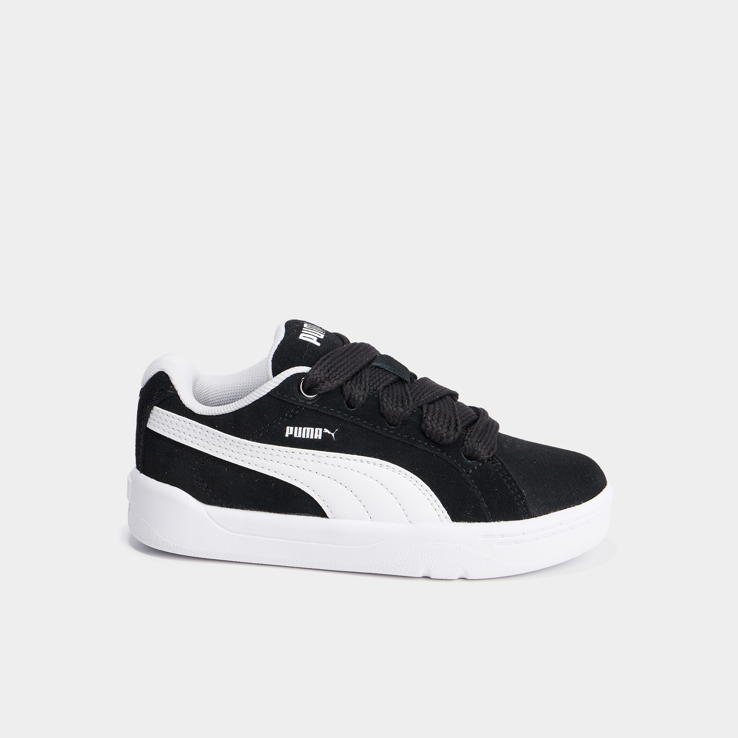 Baskets basses &agrave; lacets en cuir Puma noir gar&ccedil;on