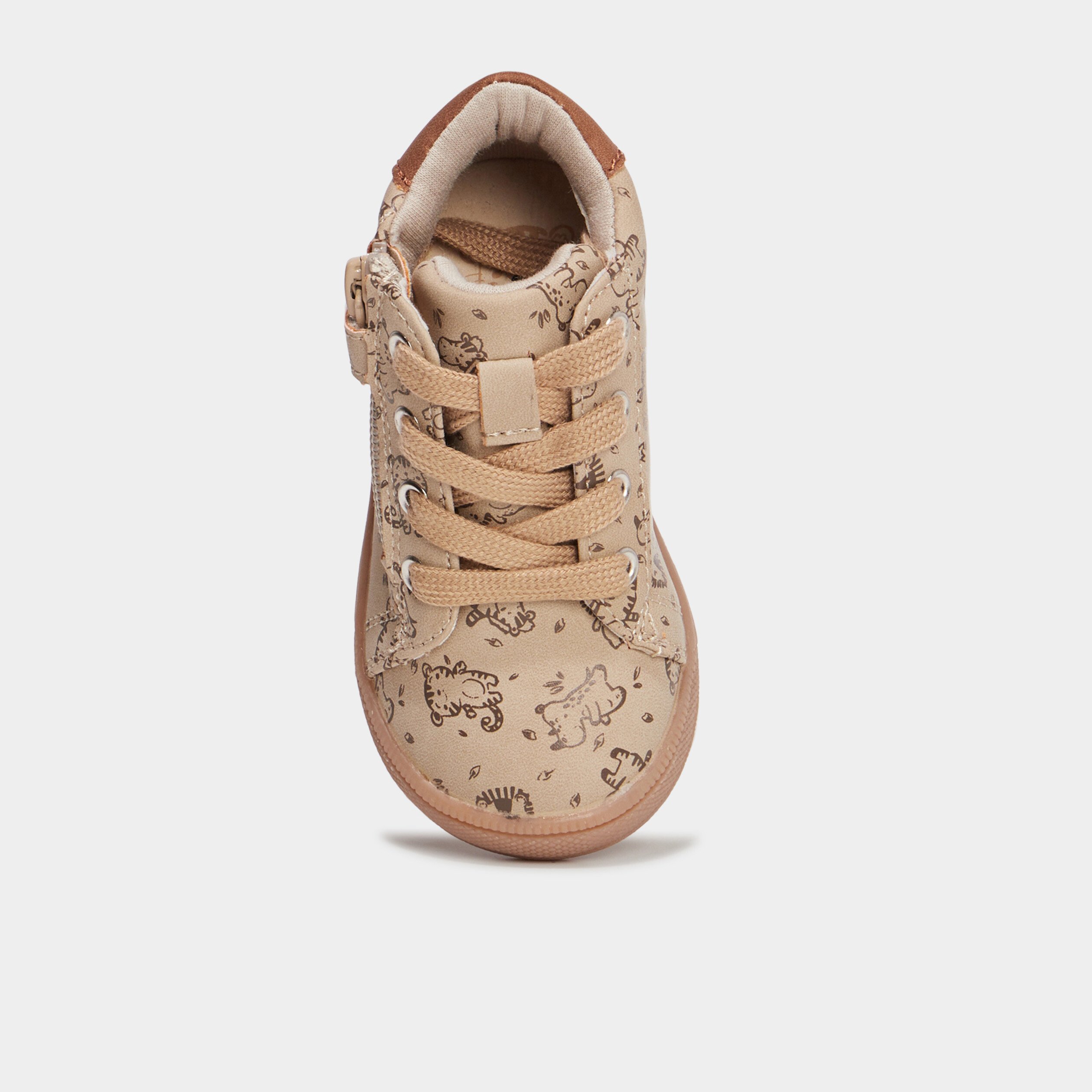 bottillons zippes avec lacets marron bebeg Bottillons zippés avec lacets marron bébé garçon