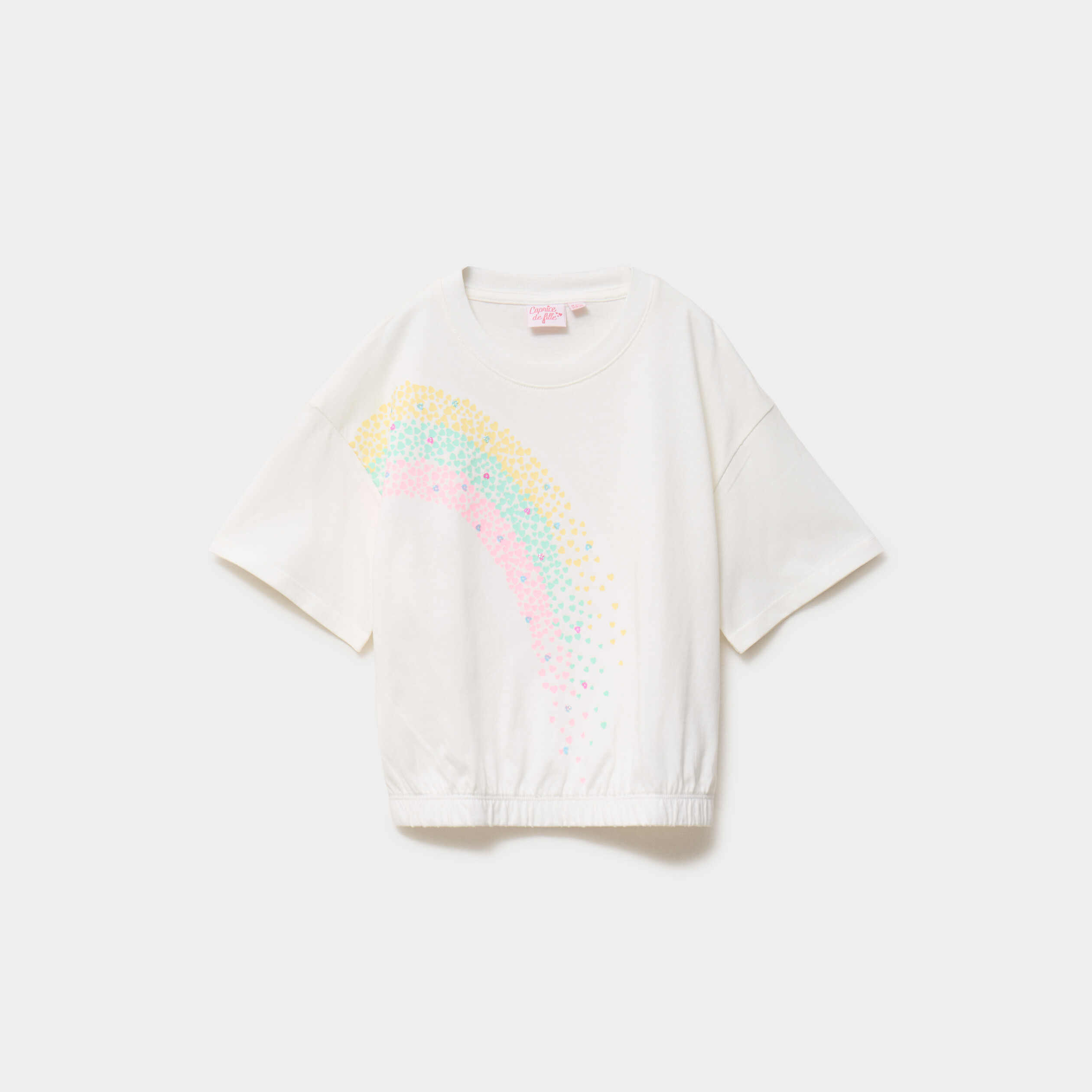 T-shirt sequins avec bas &eacute;lastiqu&eacute; ivoire fille