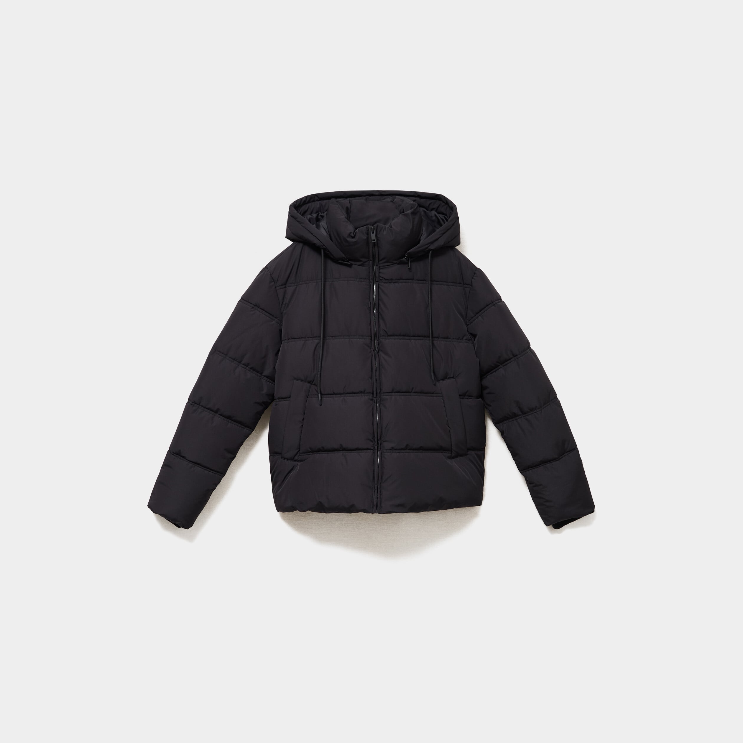 Doudoune &agrave; capuche zipp&eacute;e femme noir femme