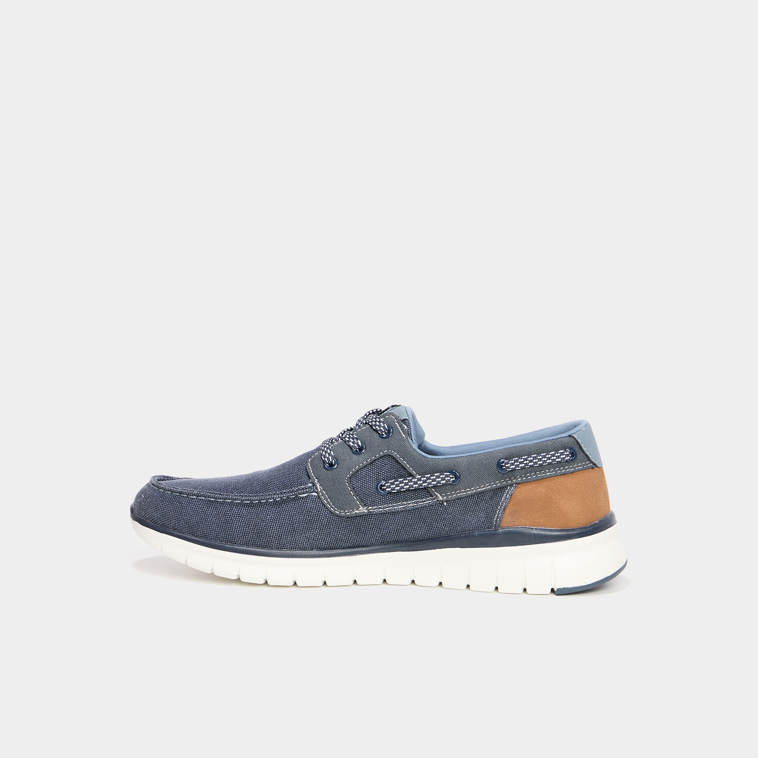 Chaussures bateau en jean bleu homme