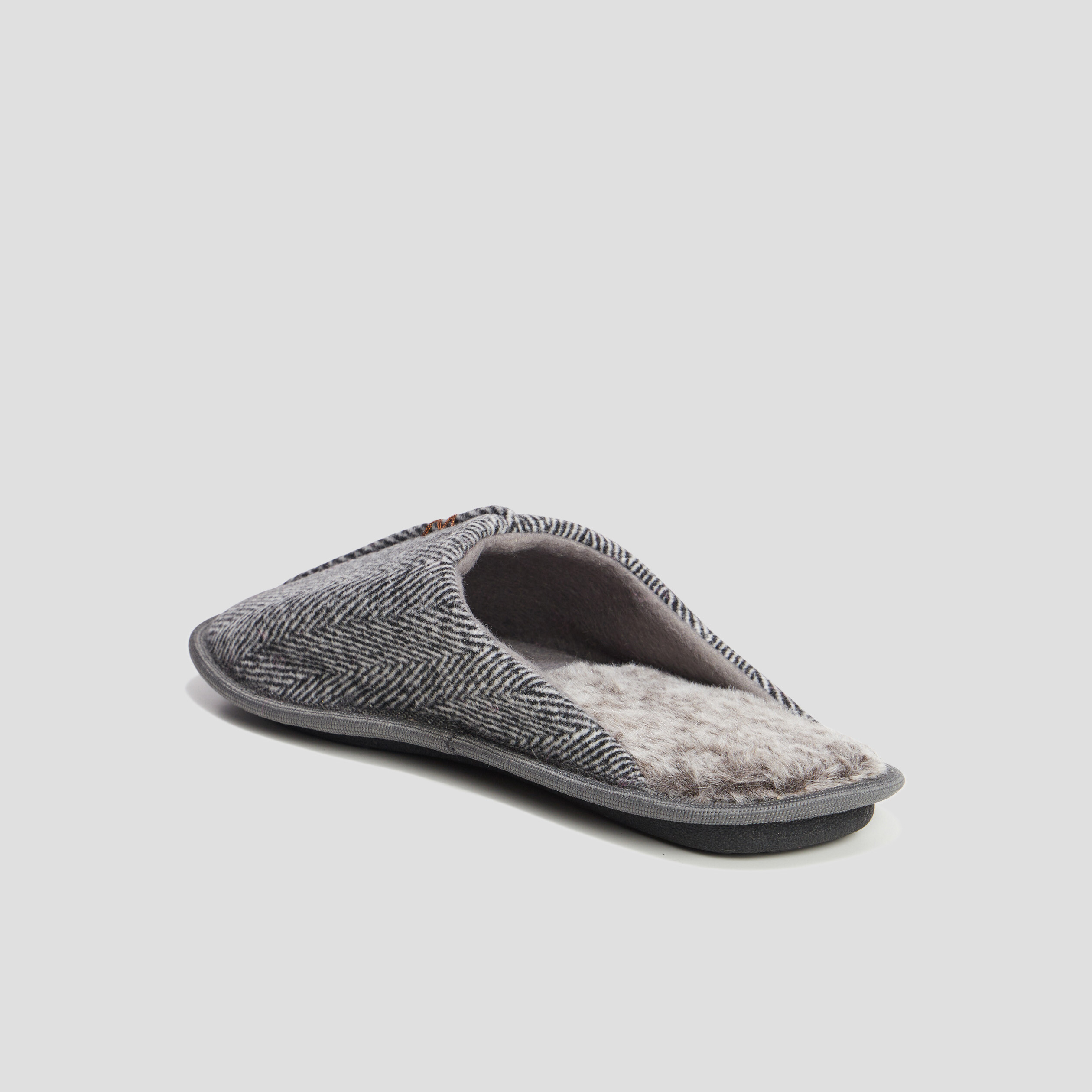 chaussons mules interieur fourre gris homme Chaussons mules intérieur fourré gris homme