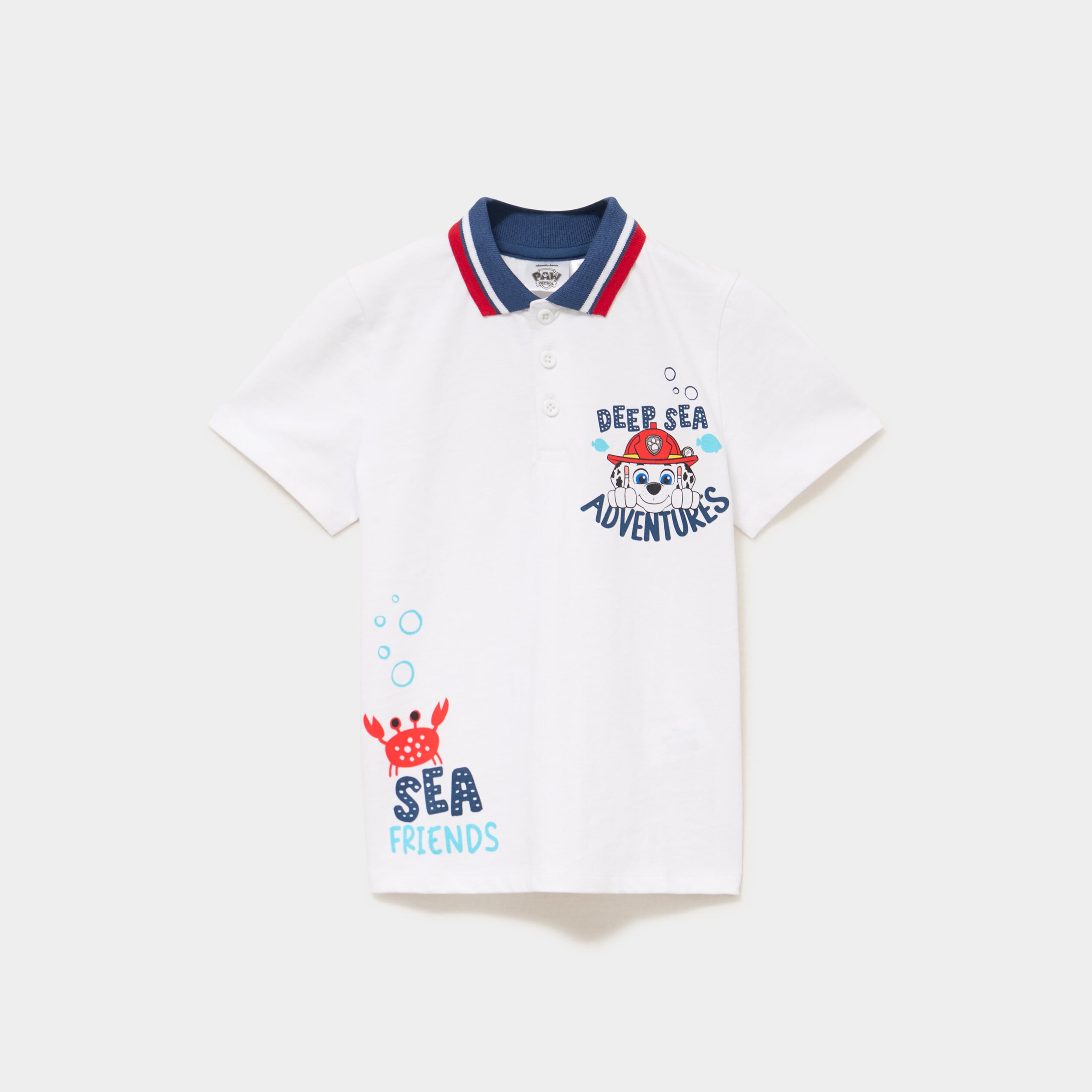 Polo coton Pat Patrouille blanc gar&ccedil;on