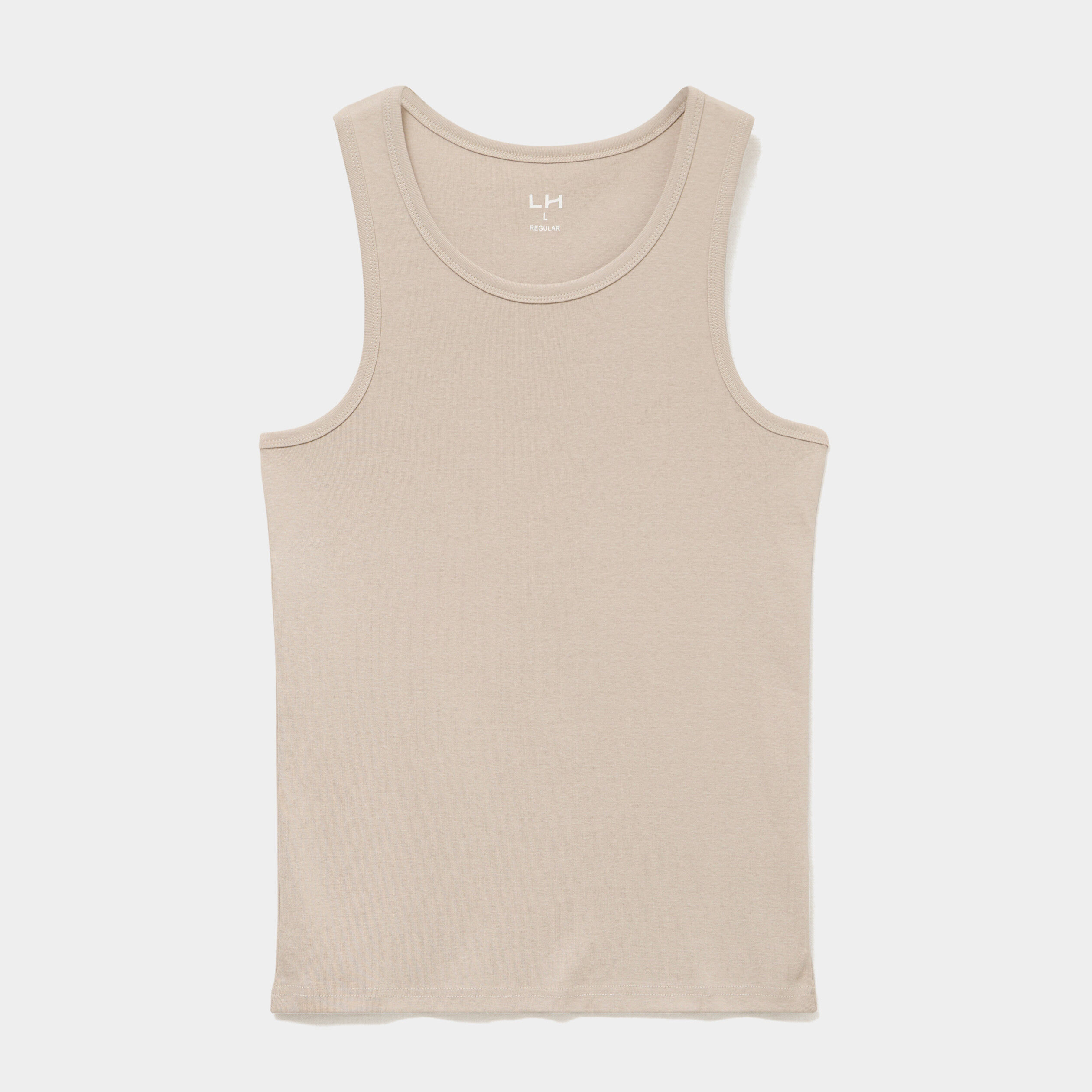 D&eacute;bardeur droit coton bretelles larges gris clair homme