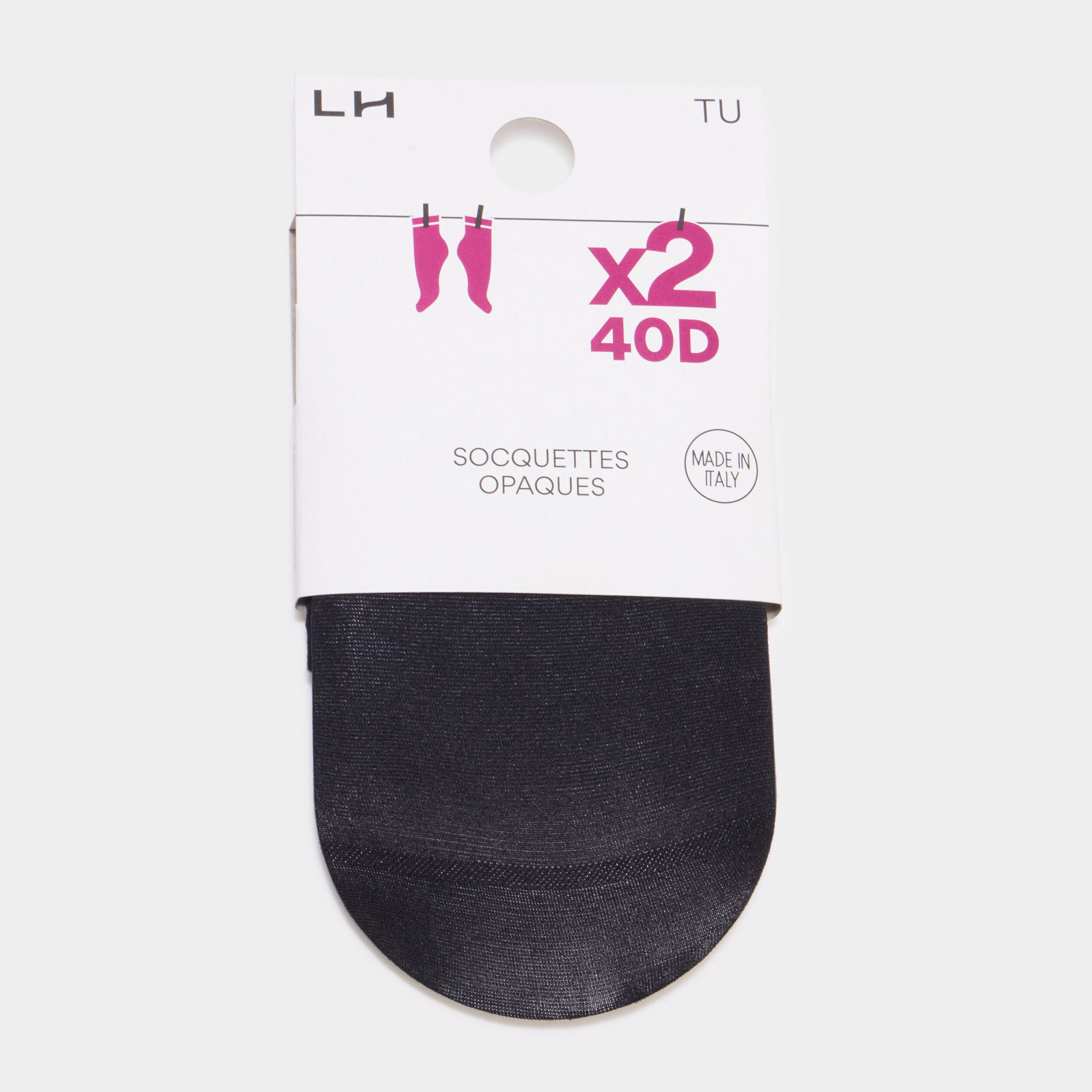 Lot 2 paires socquettes noir femme