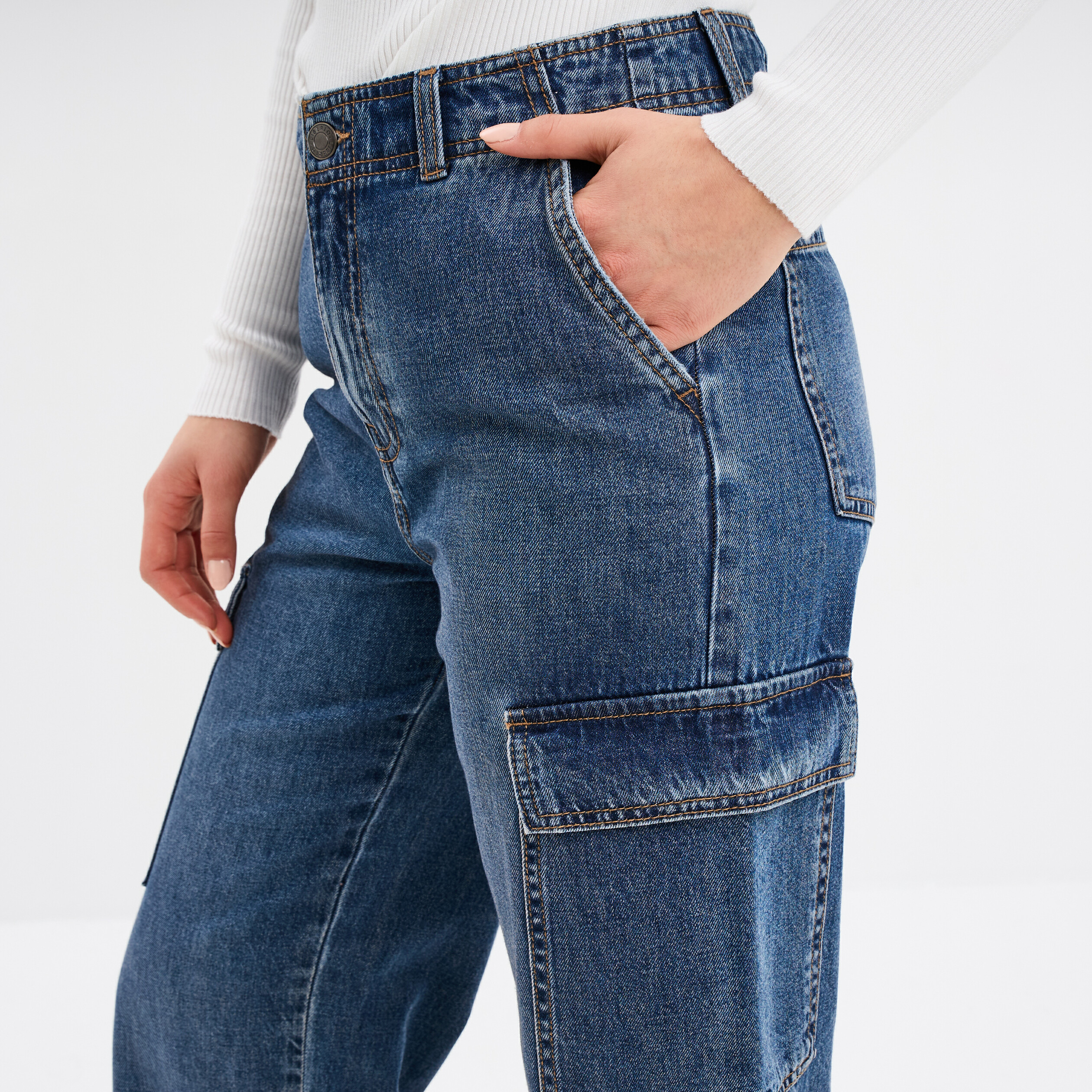 jeans cargo poches a rabat liberto denim double stone femme Jeans cargo poches à rabat Liberto denim double stone femme