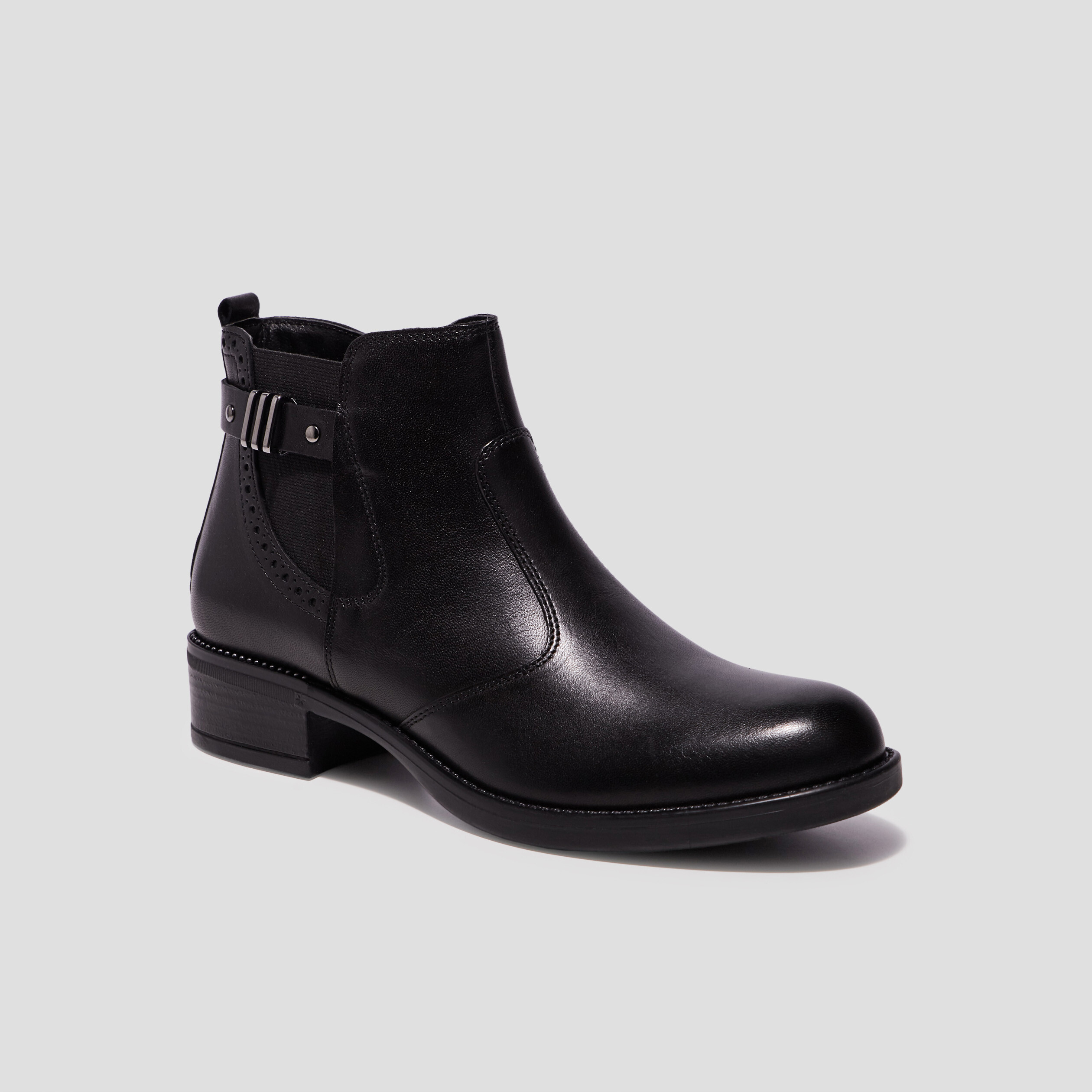 bottines en cuir zippees chelsea noir fille Bottines en cuir zippées chelsea noir fille