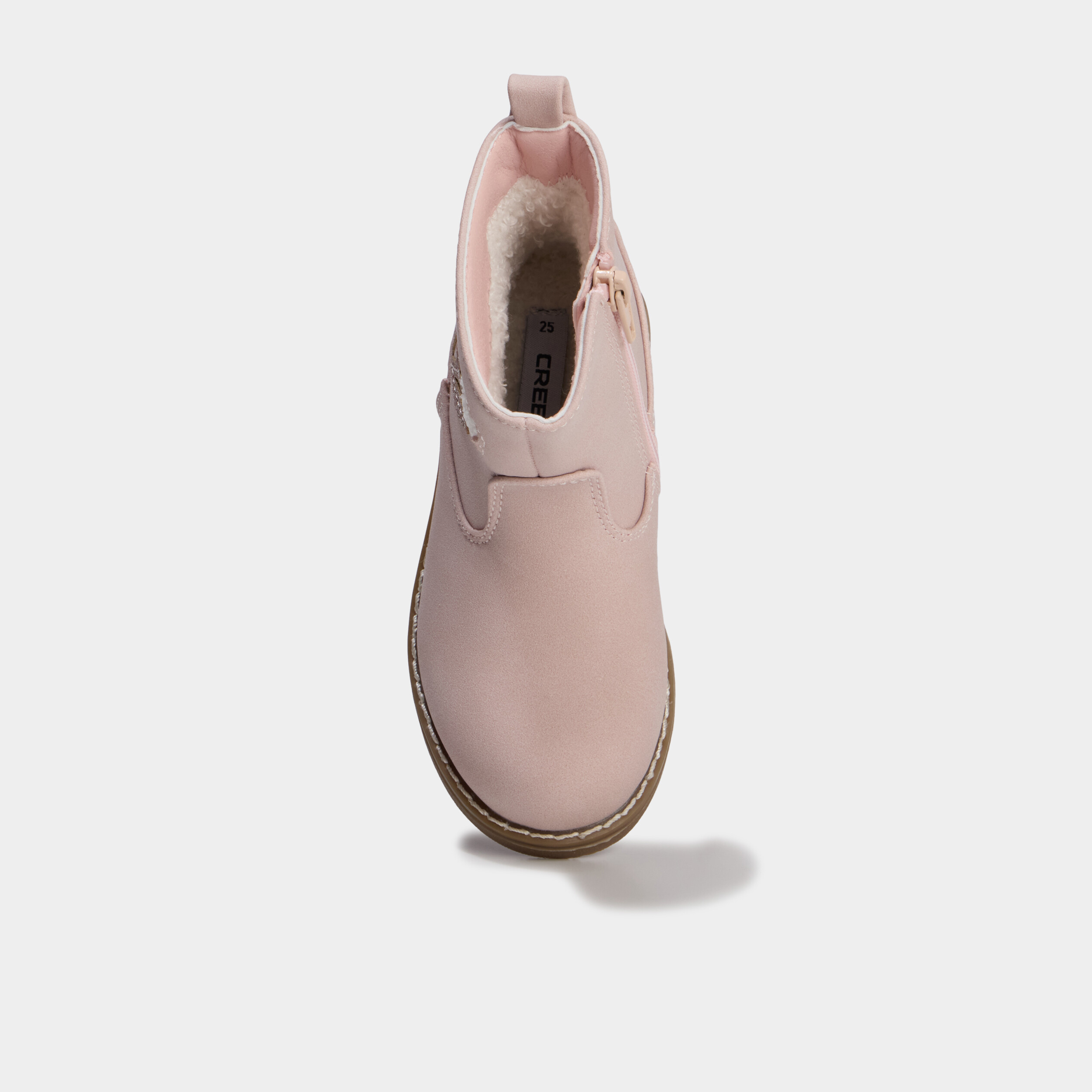 Bottines fourr&eacute;es plates rose fille