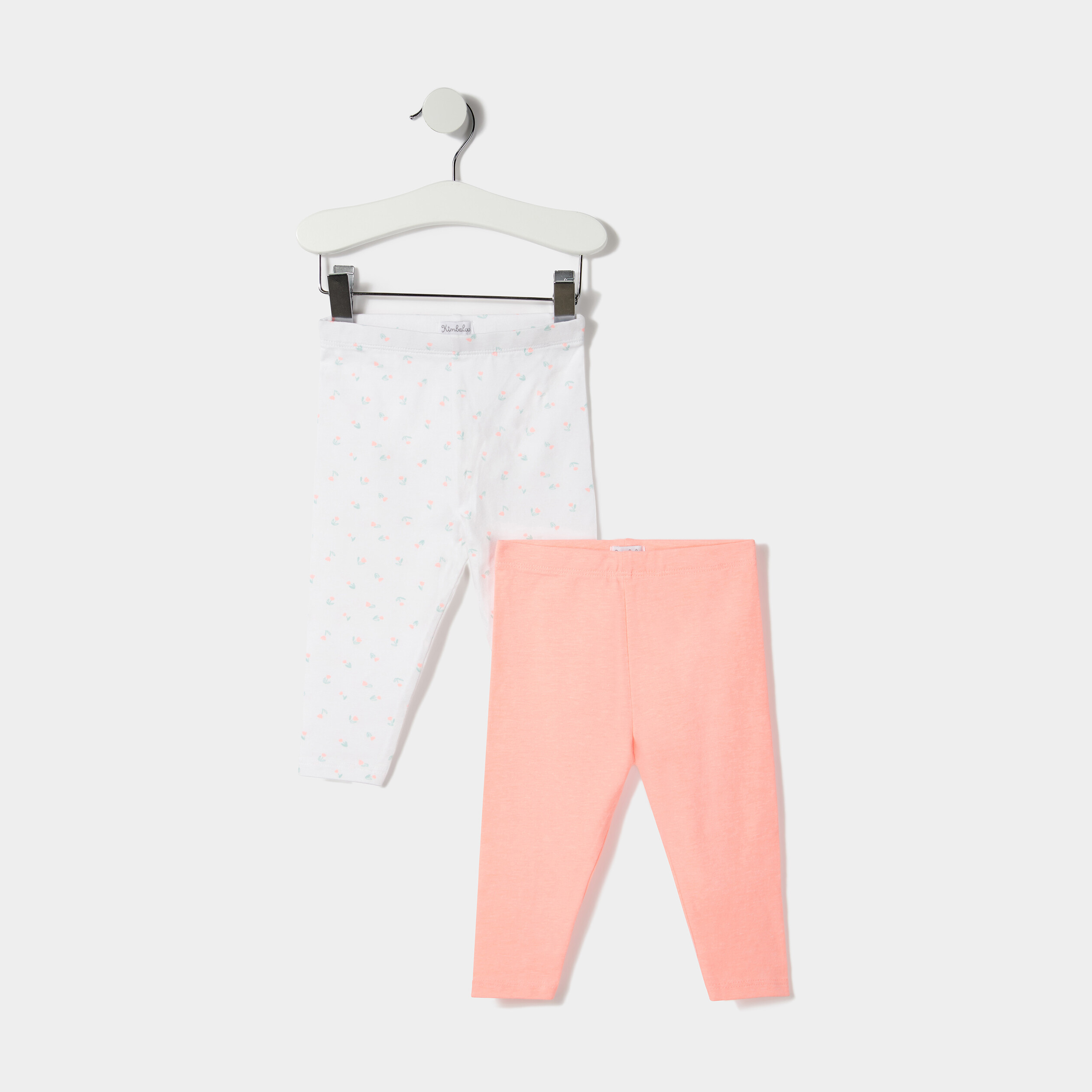Lot 2 leggings en coton taille standard blanc bébé fille