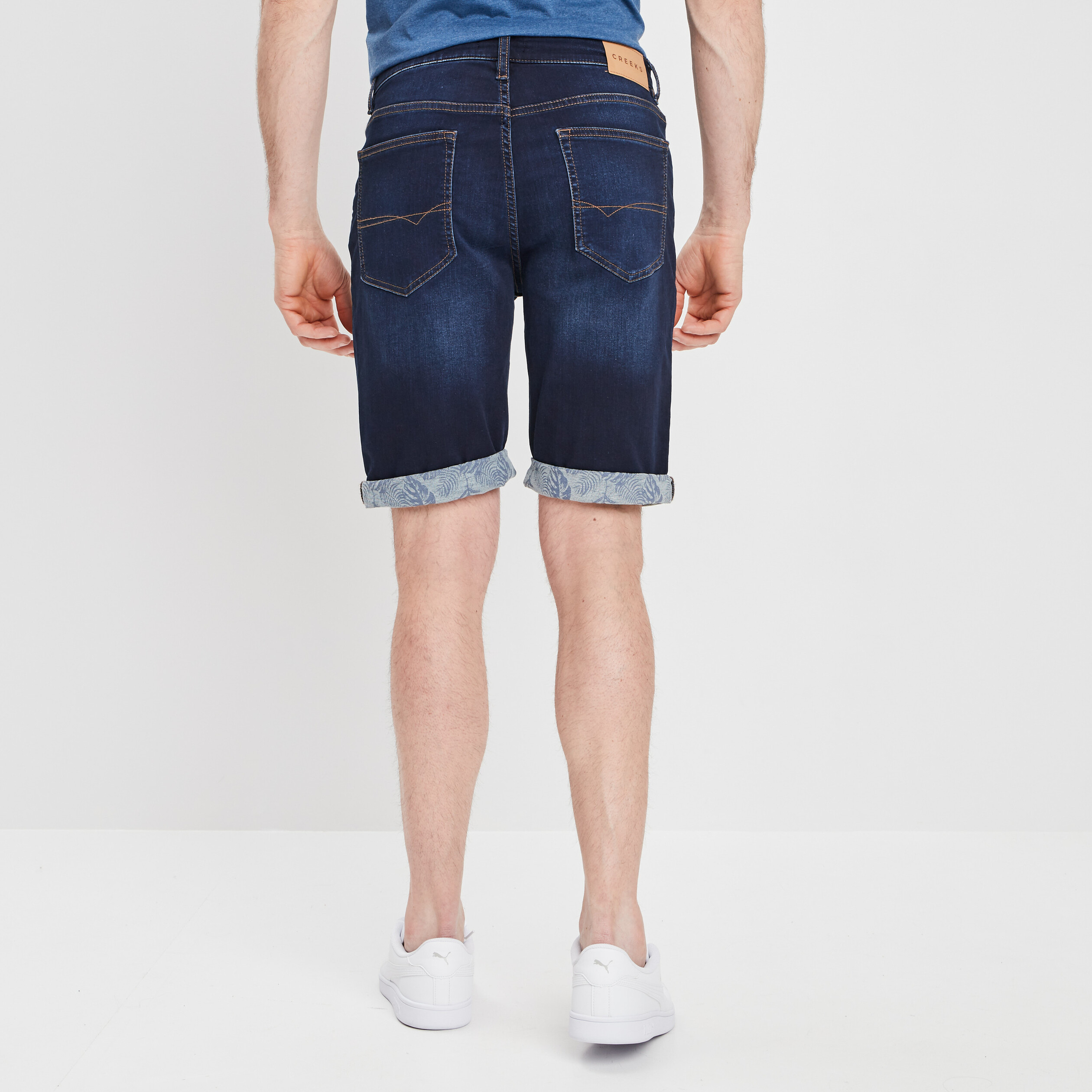 Bermuda straight en jean denim brut homme