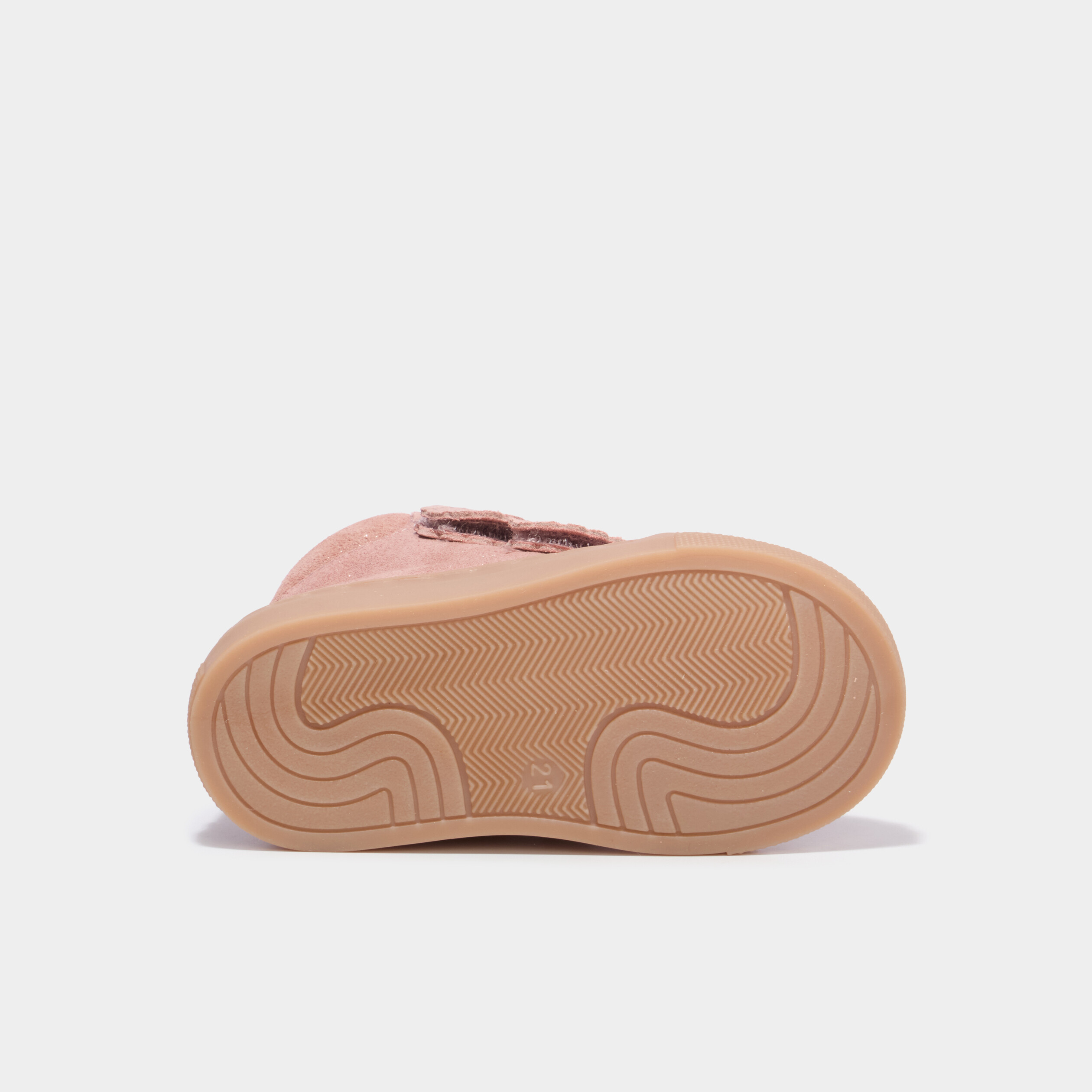 Bottillons &agrave; scratchs en cuir rose b&eacute;b&eacute; fille