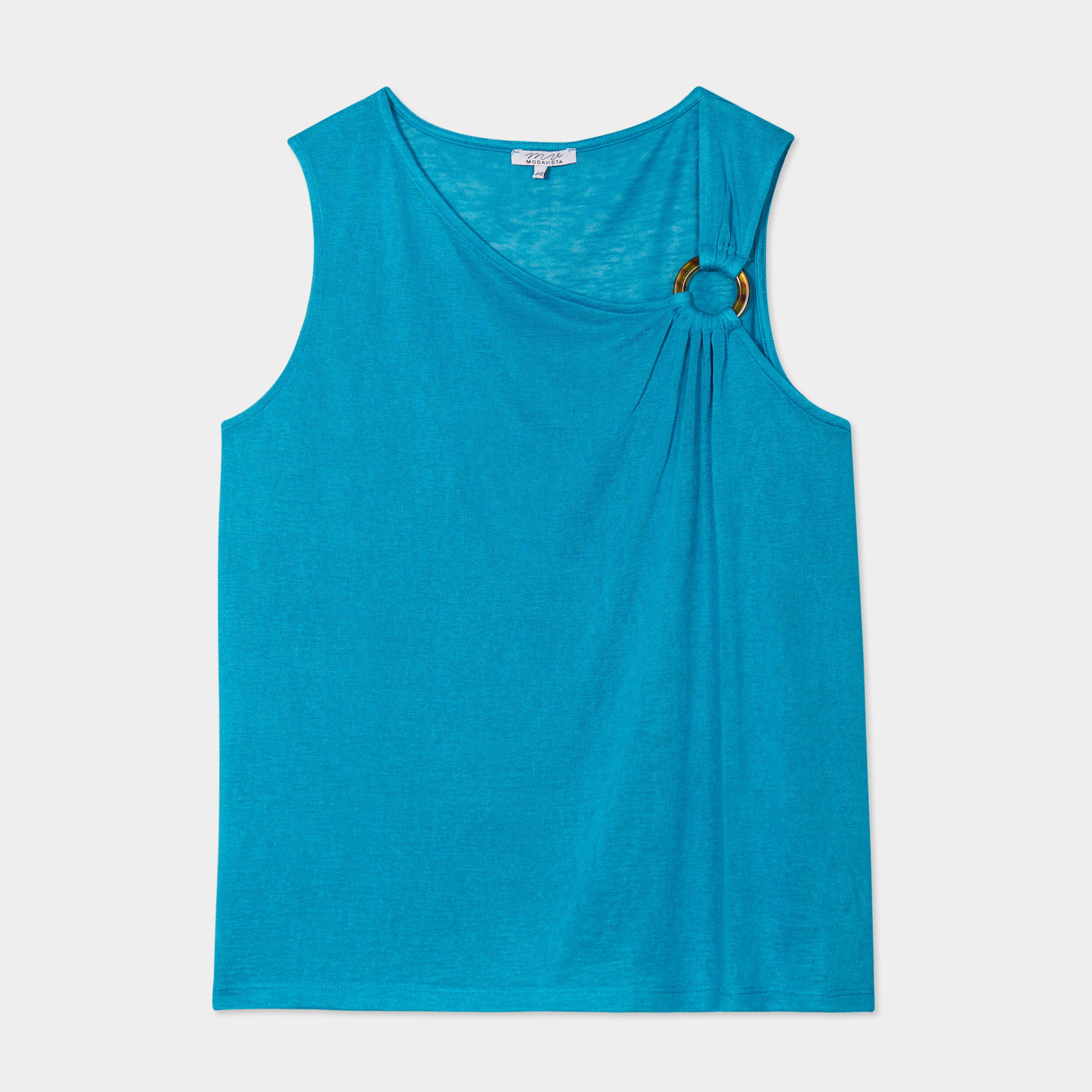 debardeur avec anneau bleu canard femmegt Débardeur avec anneau bleu canard femme grande taille