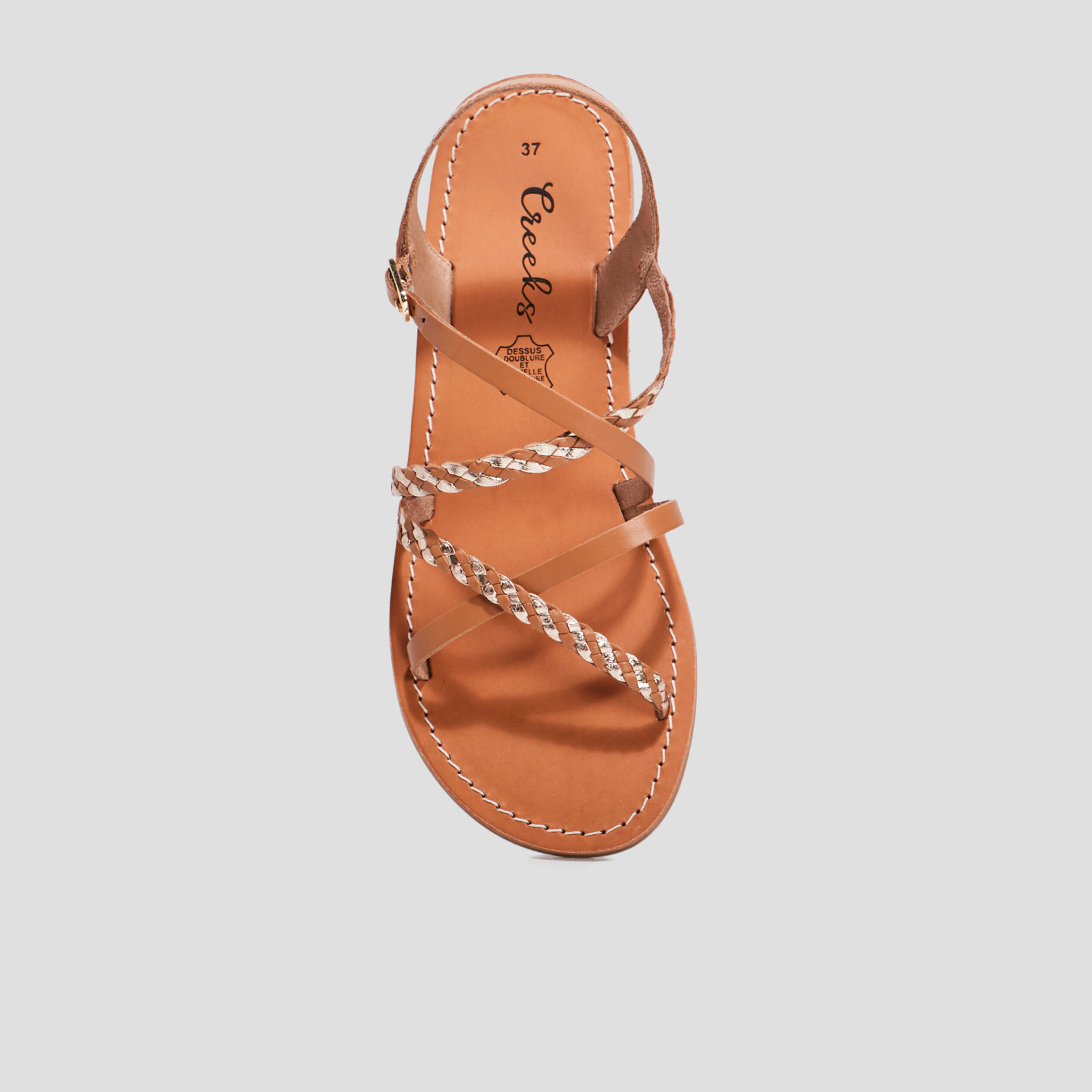 sandales en cuir creeks camel fille Sandales en cuir Creeks camel fille