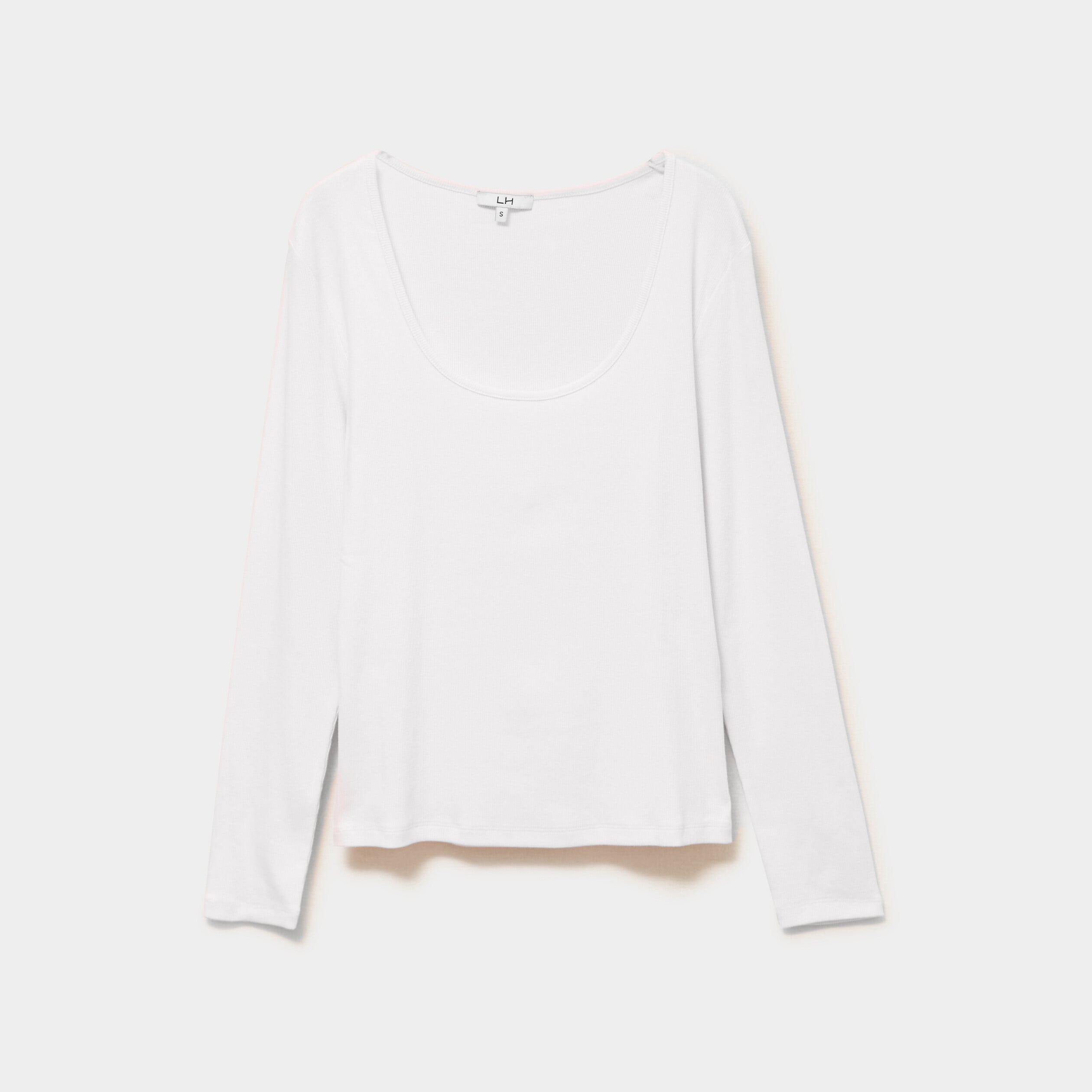 T-shirt effet gaufr&eacute; col montant blanc femme