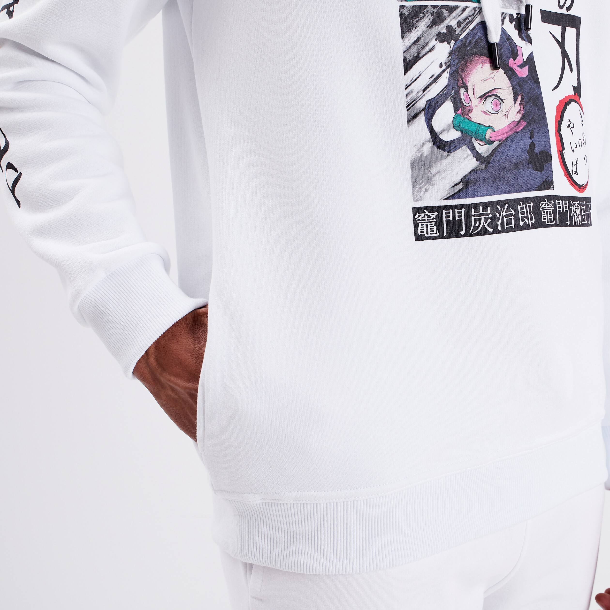 sweat a capuche hoodie demon slayer blanc homme Sweat à capuche hoodie Demon Slayer blanc homme