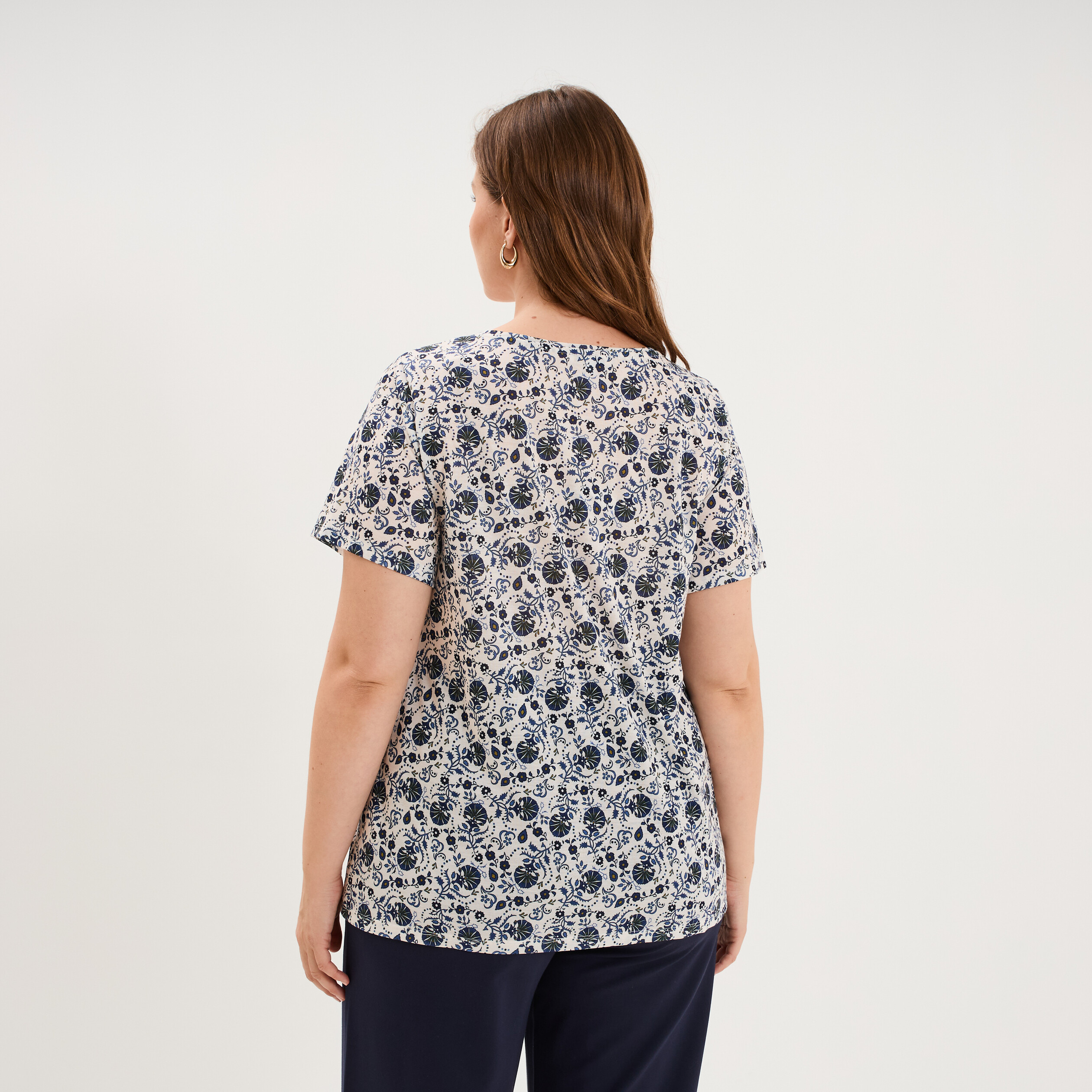 T-shirt manches courtes ecru femme grande taille