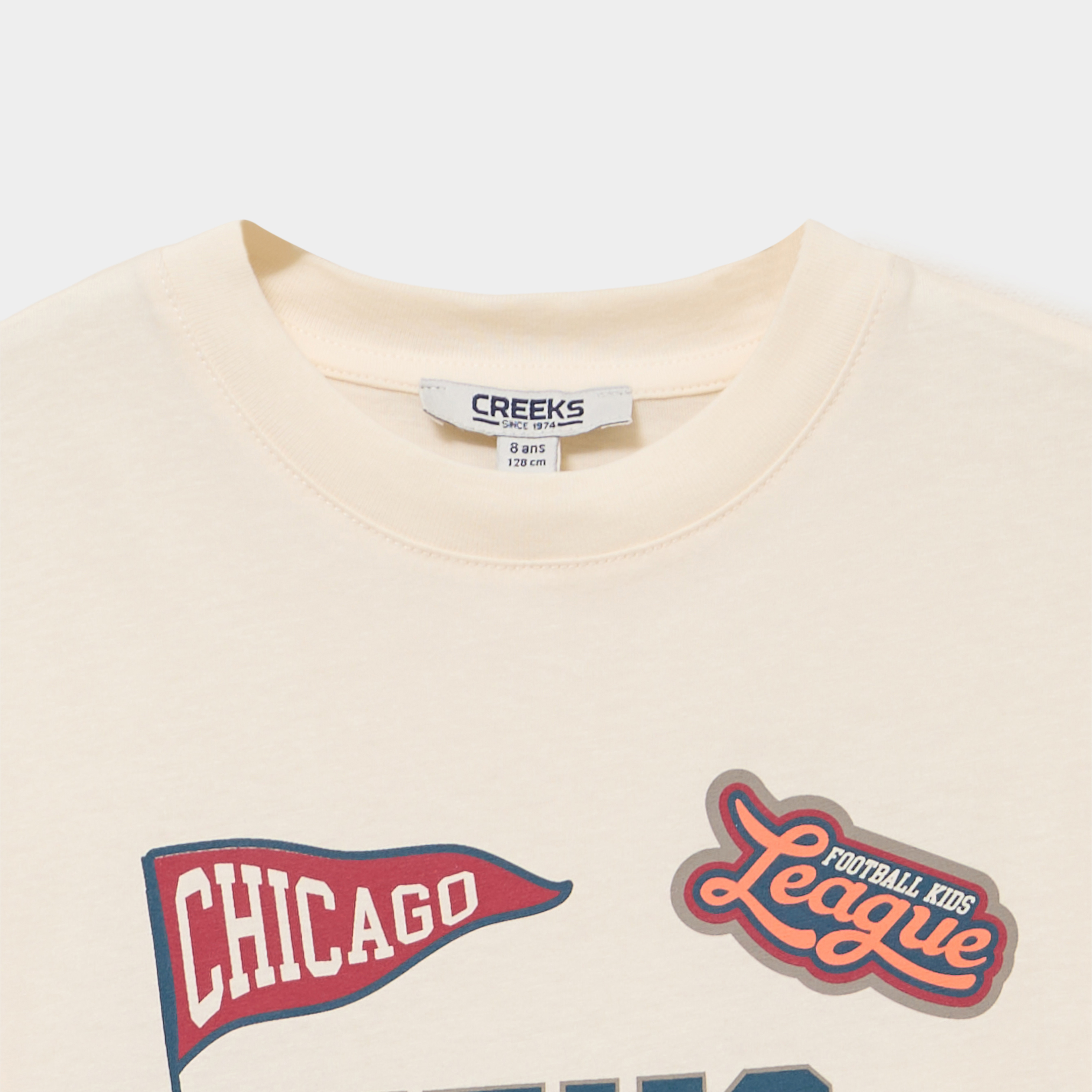 T-shirt manches courtes coton ecru gar&ccedil;on