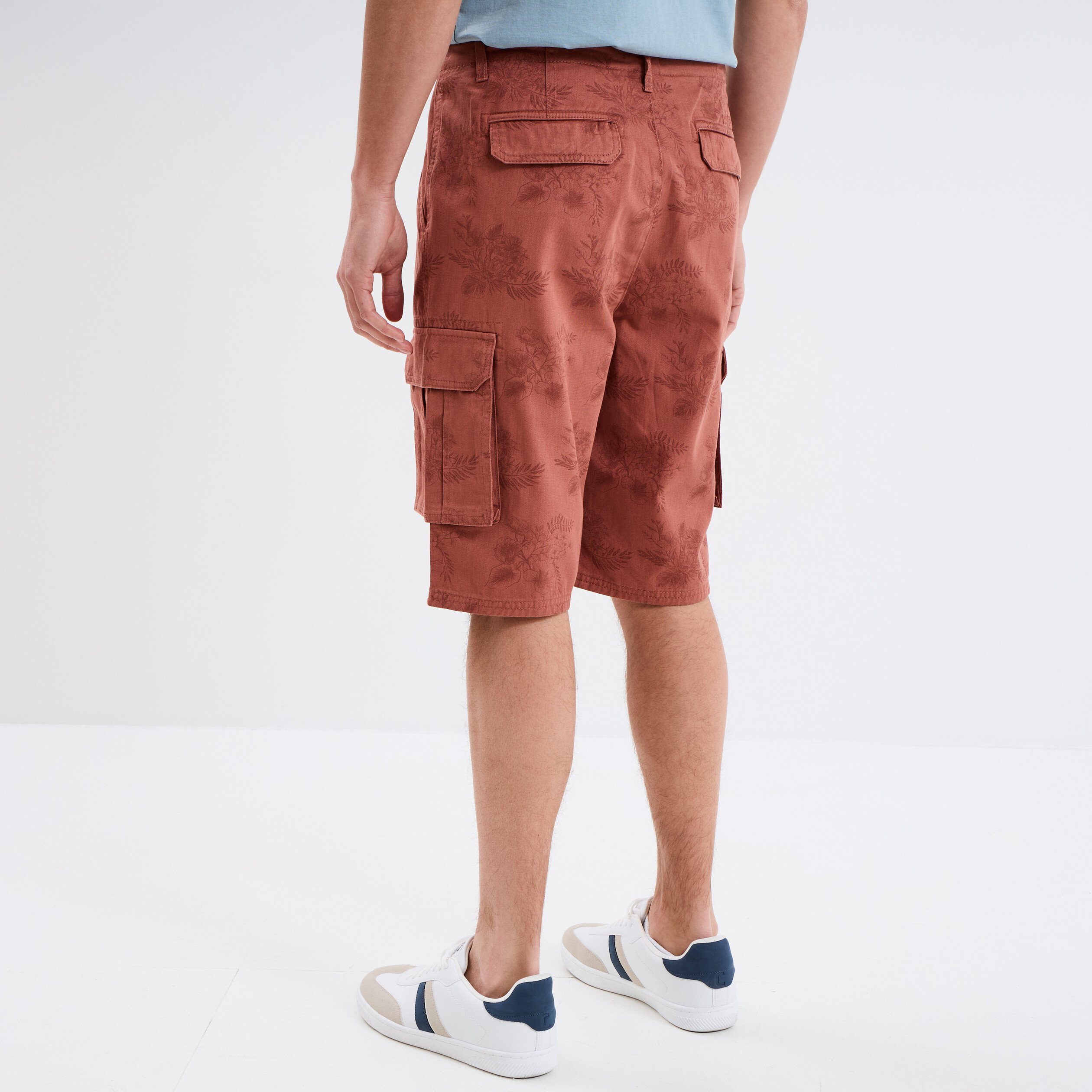 bermuda cargo coton vieux rose homme Bermuda cargo coton vieux rose homme