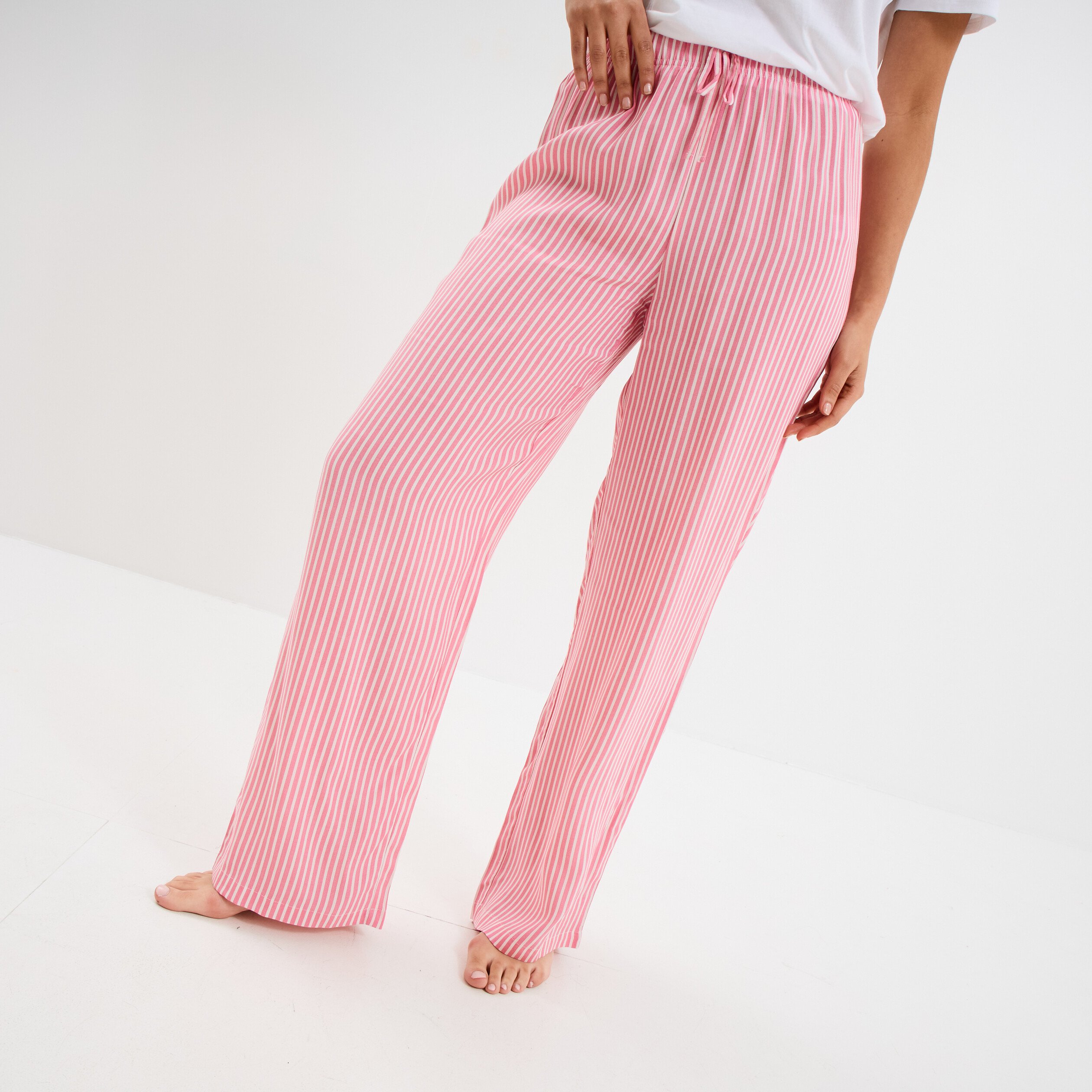 pantalon de pyjama fluide rose femme Pantalon de pyjama fluide rose femme