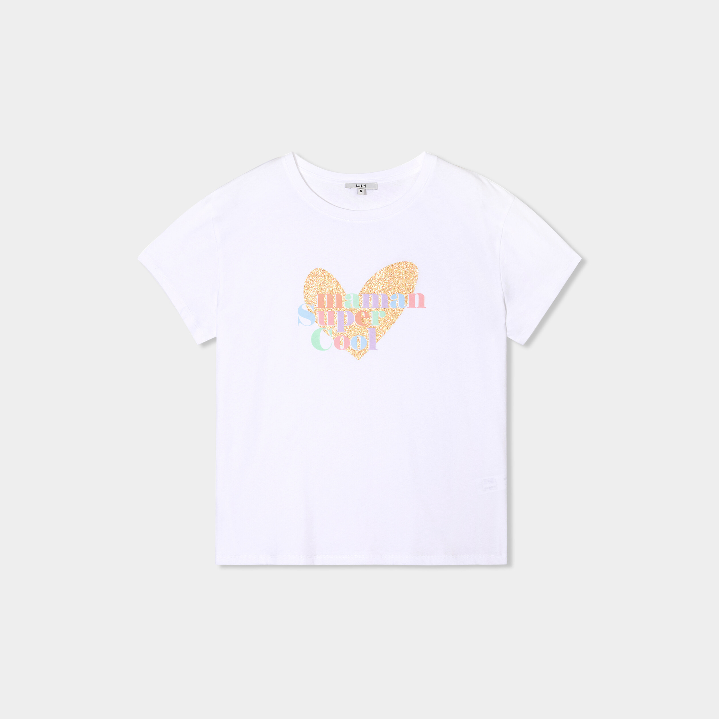 T-shirt F&ecirc;te des m&egrave;res &agrave; message coton blanc femme
