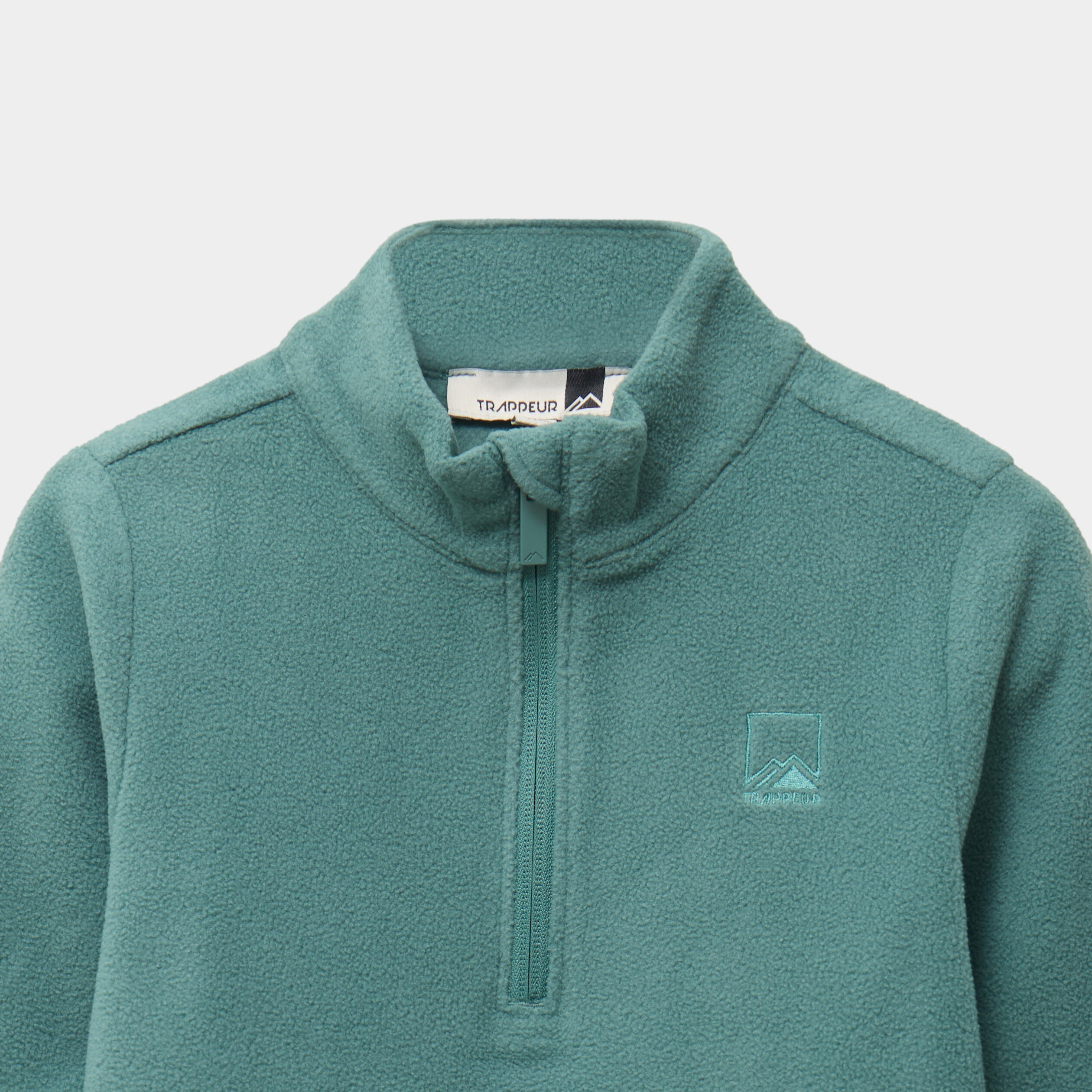 Sweat polaire col camionneur vert fonc&eacute; gar&ccedil;on