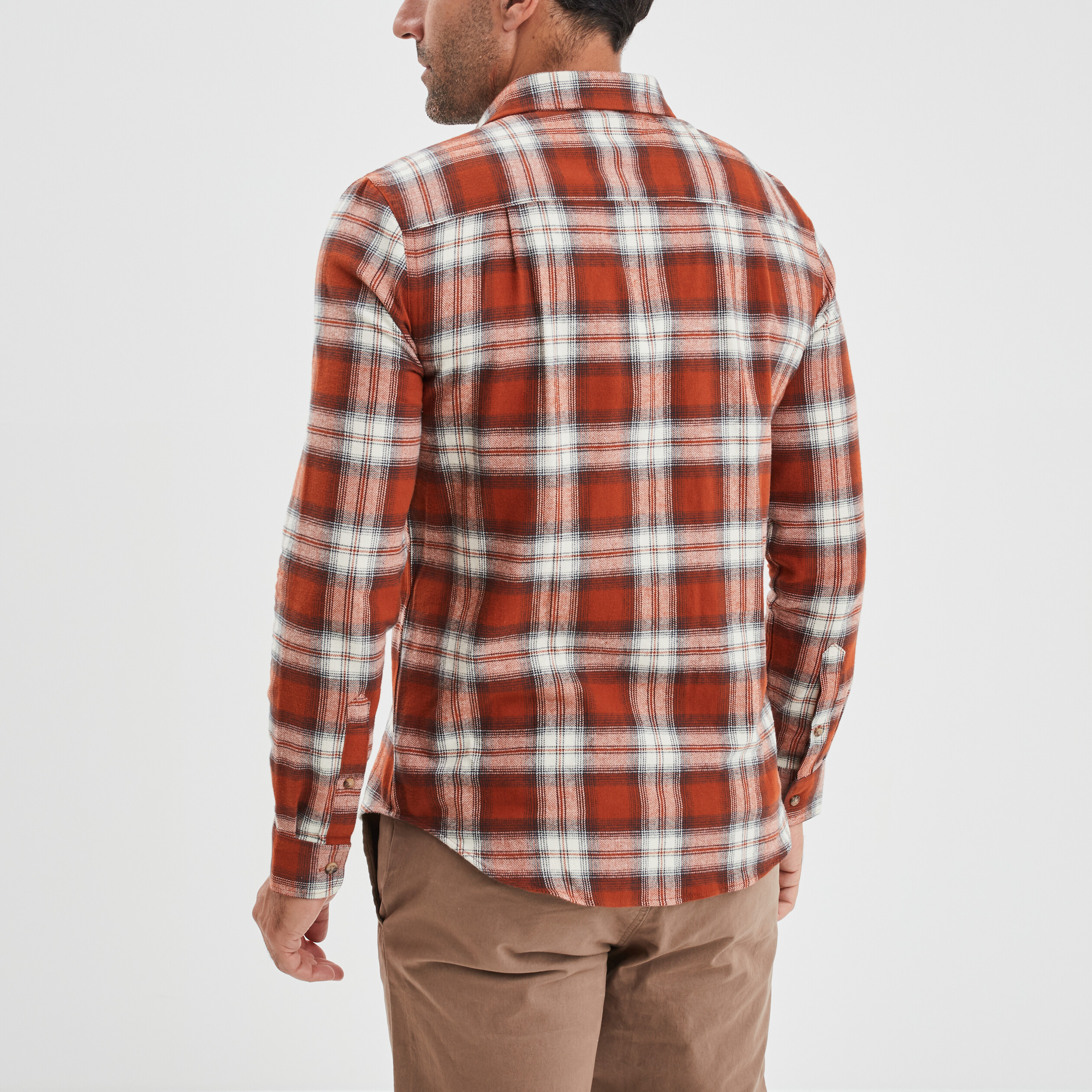 Chemise manches longues droite orange foncé homme