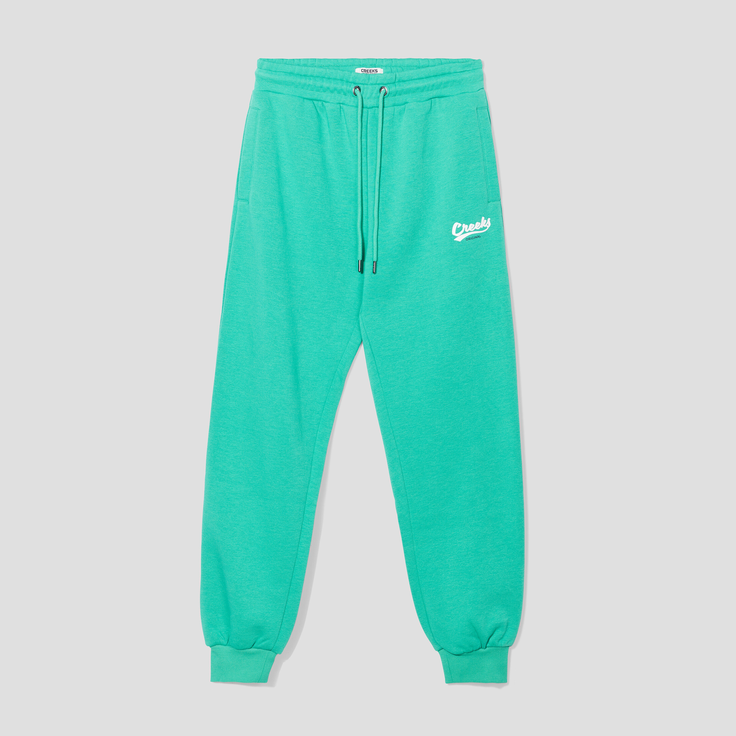 Pantalon jogging droit vert femme