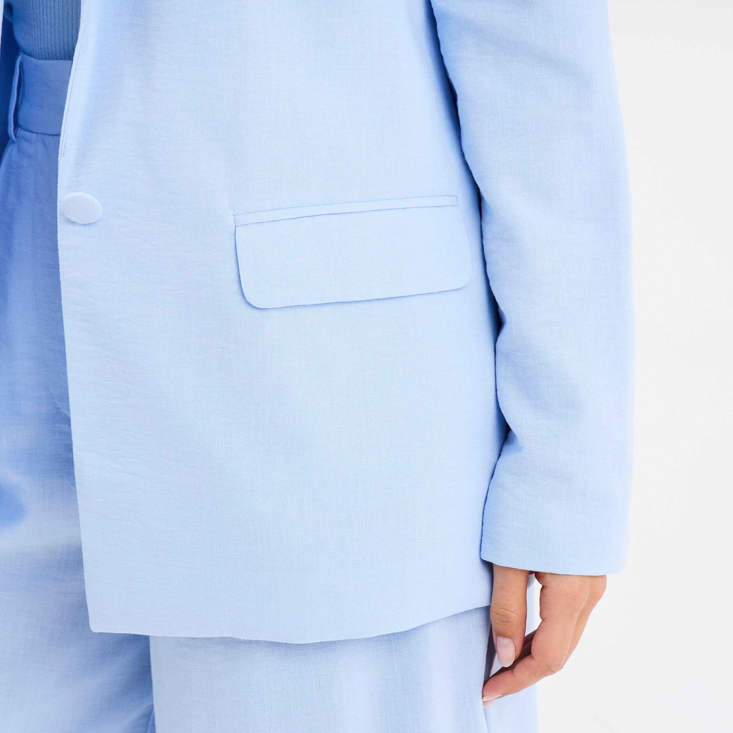 veste blazer droite bleu ciel femme Veste blazer droite bleu ciel femme