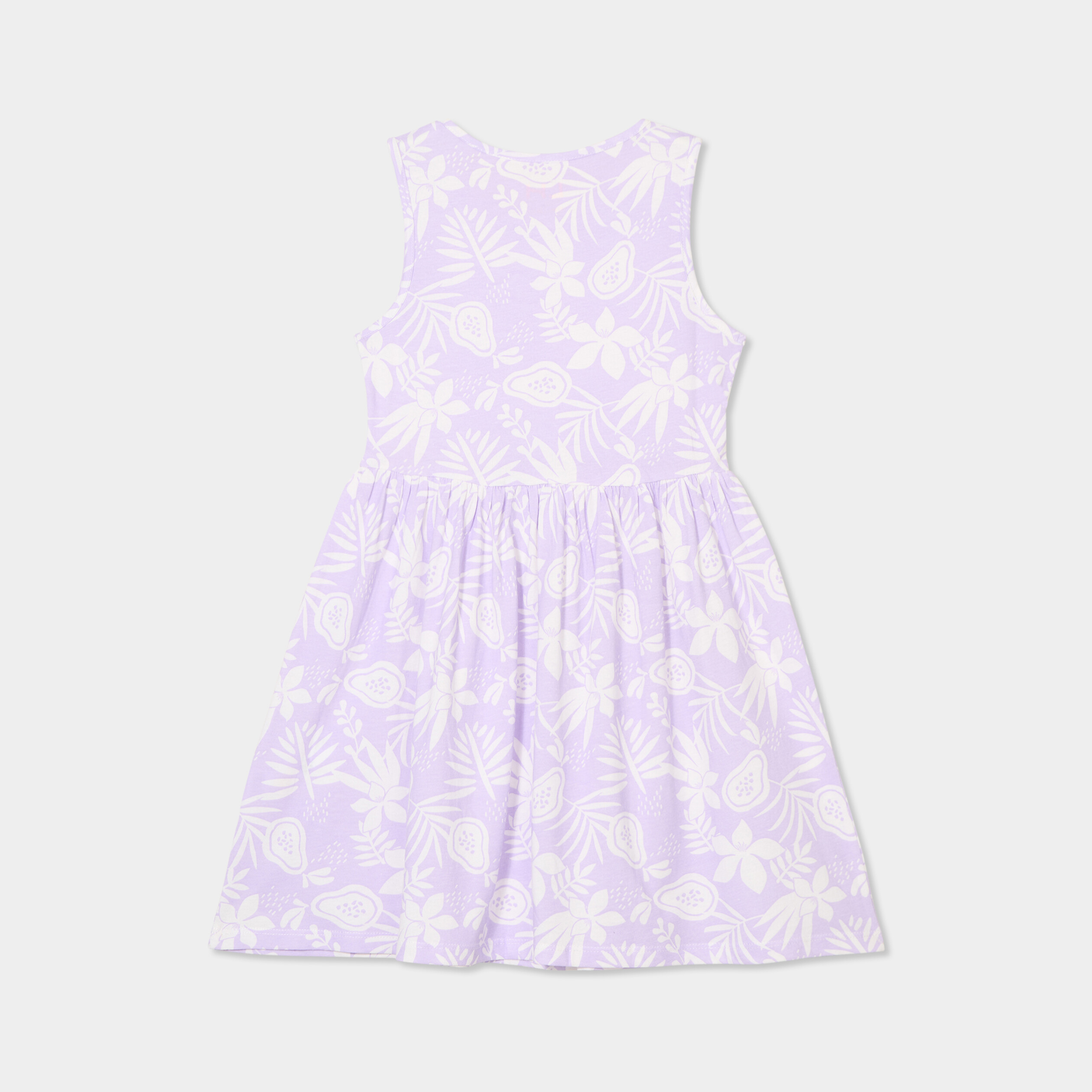 Robe patineuse sans manches coton parme fille