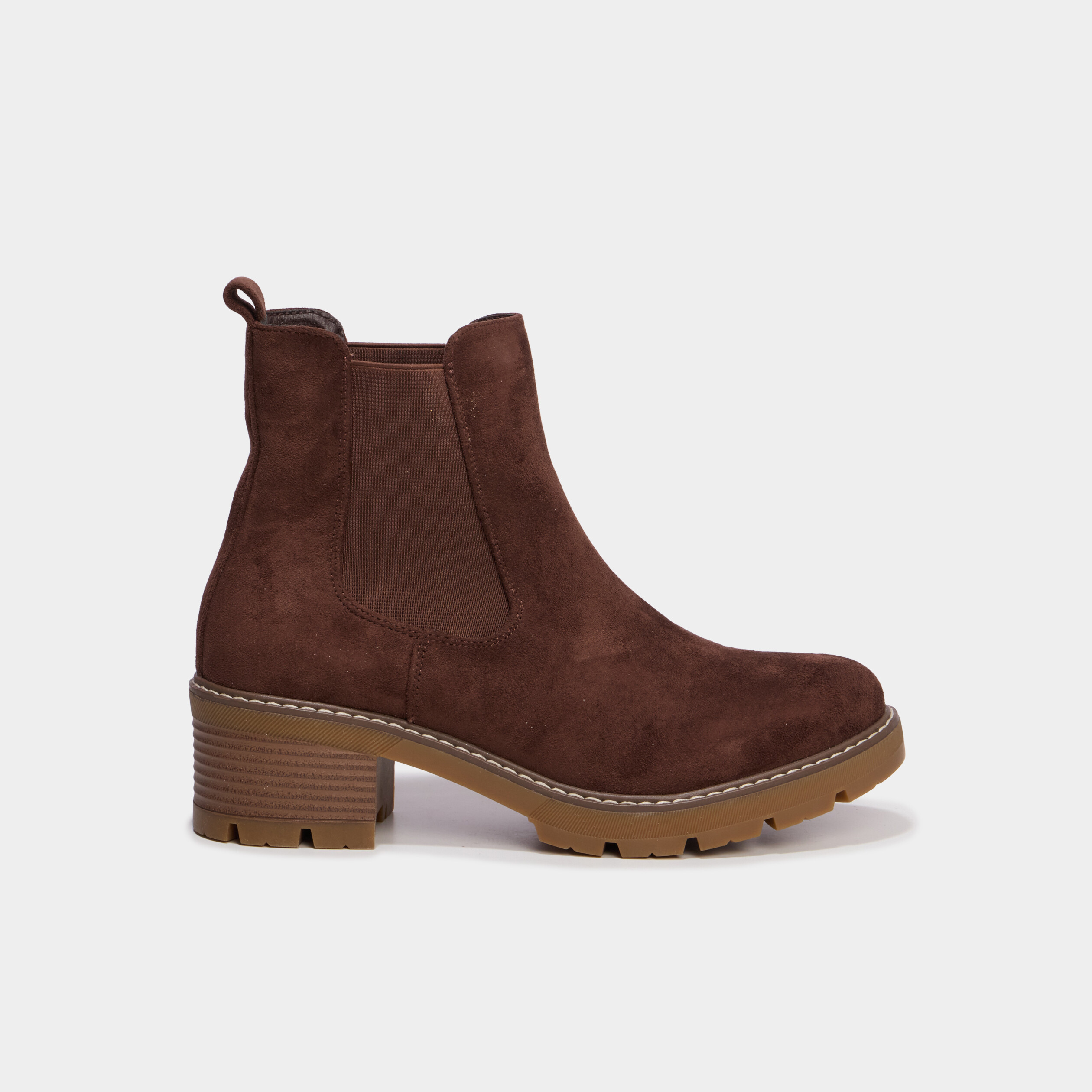 Boots chelsea &agrave; talons marron fonc&eacute; femme