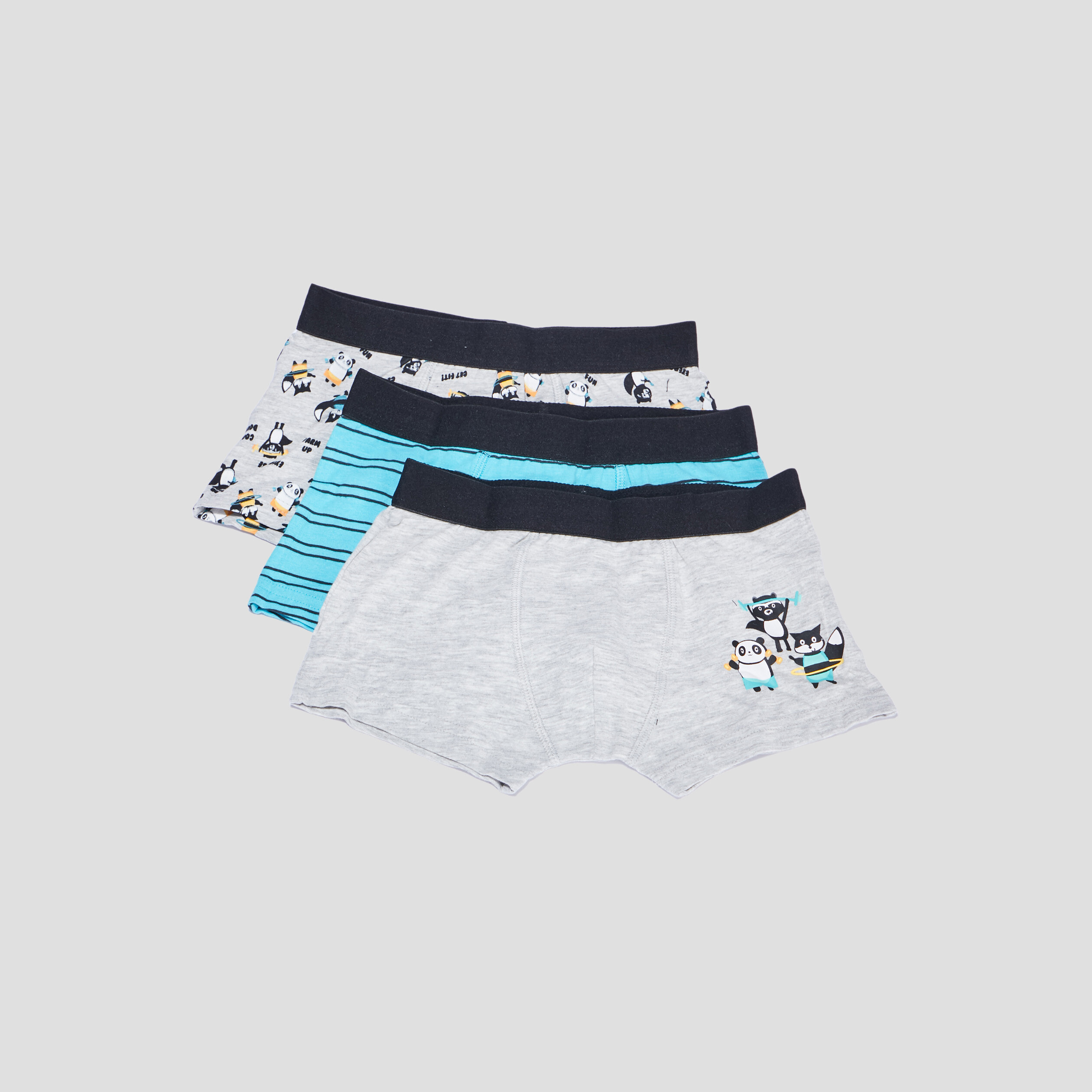 lot 3 boxers gris clair garcon Lot 3 boxers gris clair garçon