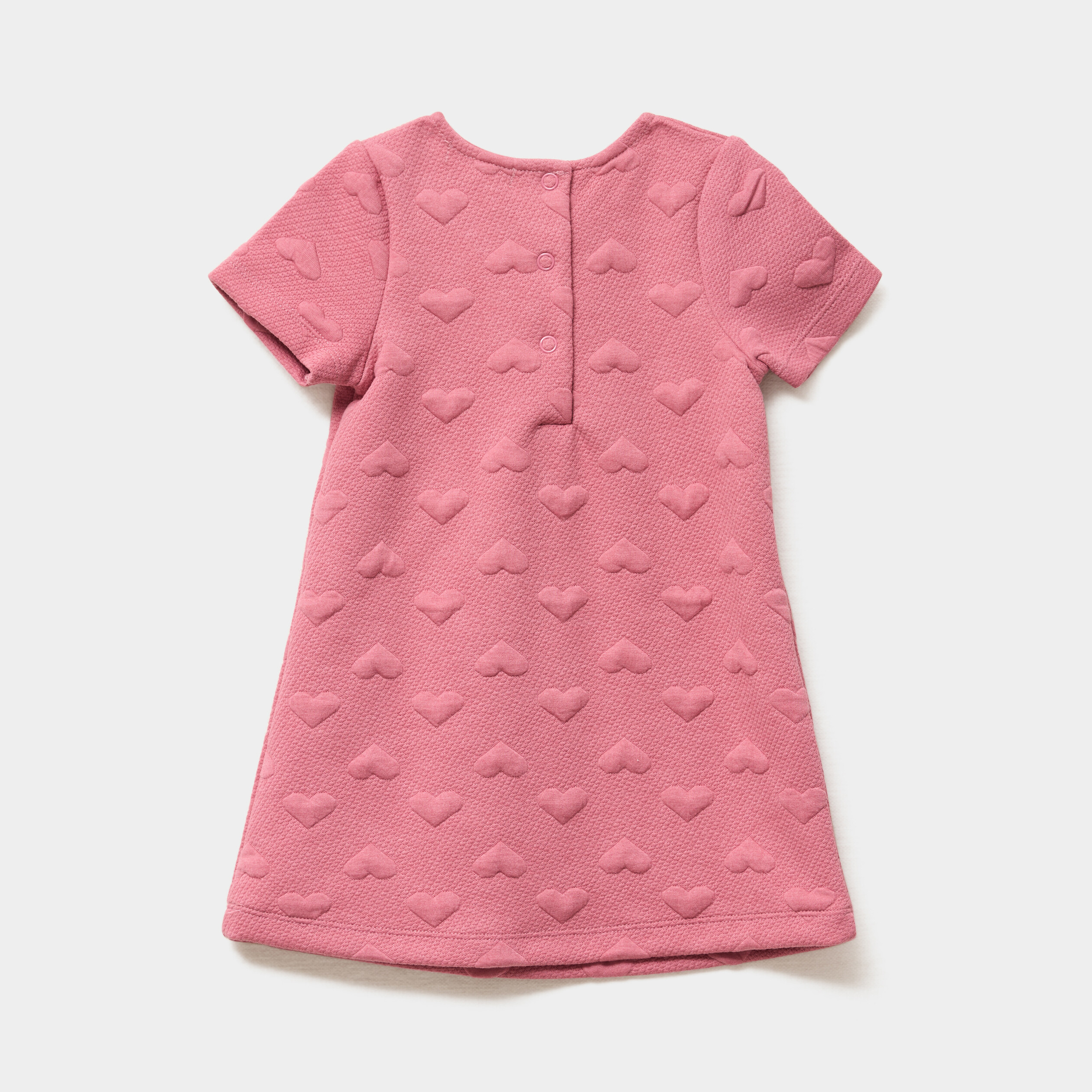 robe effet matelasse manches courtes vieux rose bebef Robe effet matelassé manches courtes vieux rose bébé fille