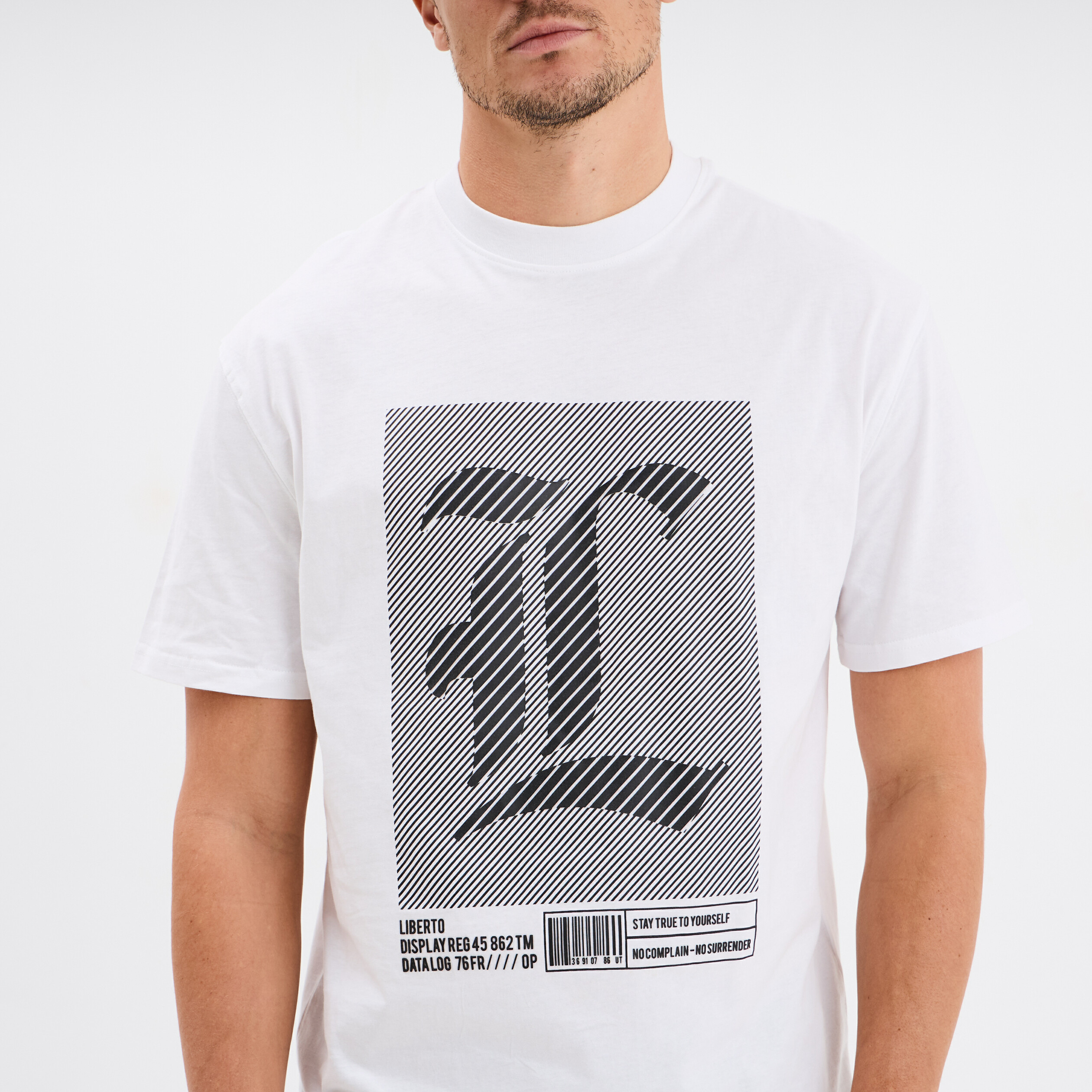 t shirt oversize manches courtes liberto blanc homme T-shirt oversize manches courtes Liberto blanc homme