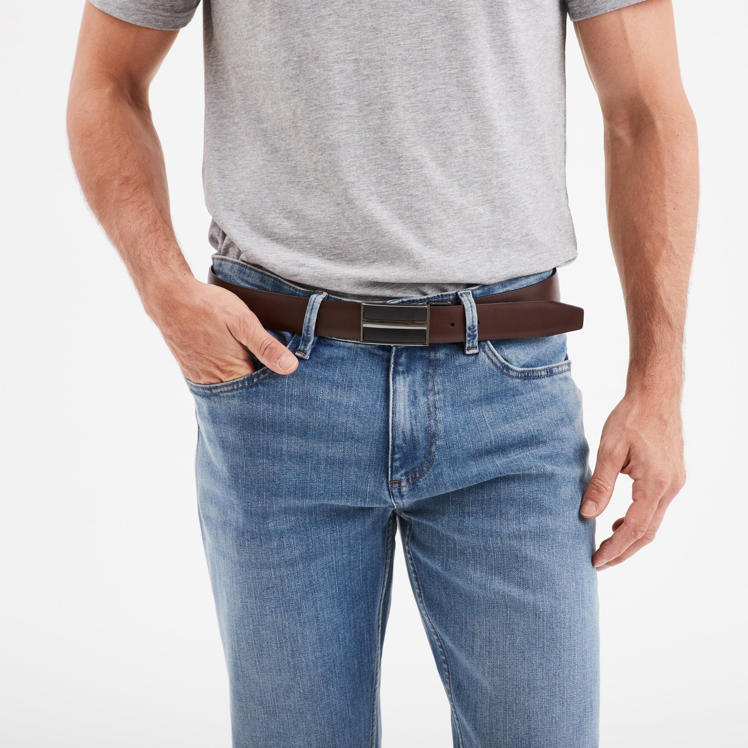 Ceinture r&eacute;versible noir homme